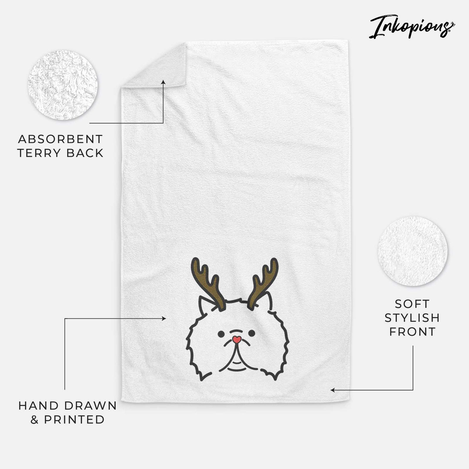 Red Nose Persian Cat - Smoosh - Decorative Hand Towel