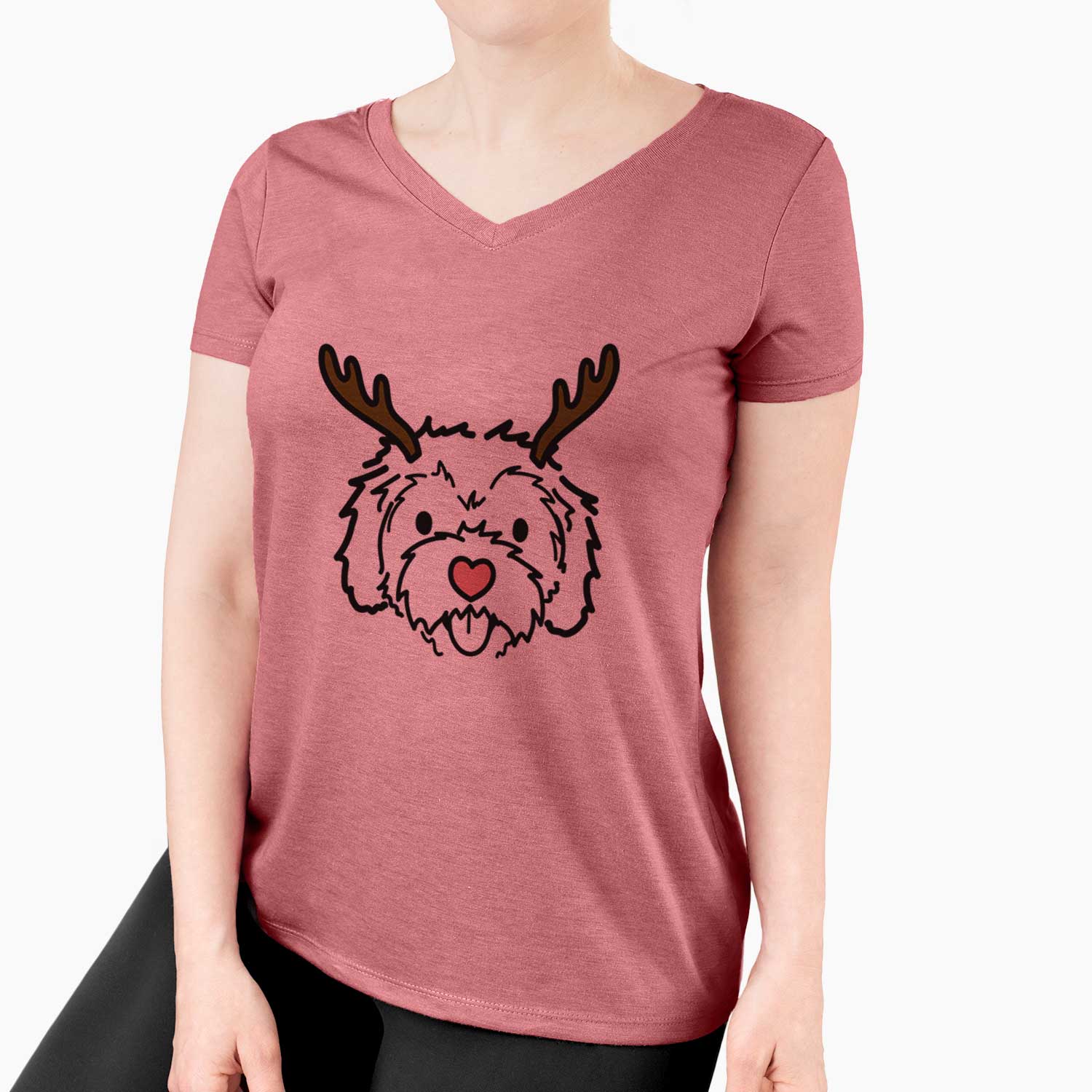 Red Nose Cockapoo - Sprinkles - Women's V-neck Shirt