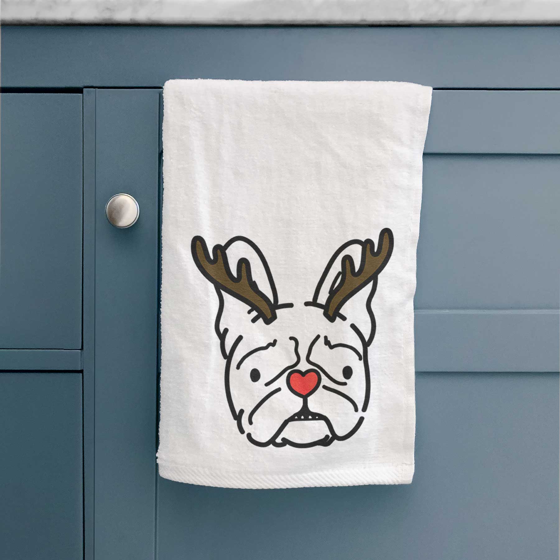 Red Nose French Bulldog - Squishy - Decorative Hand Towel