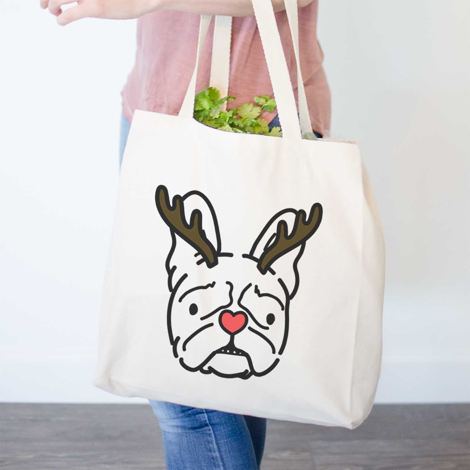 Red Nose French Bulldog - Squishy - Tote Bag