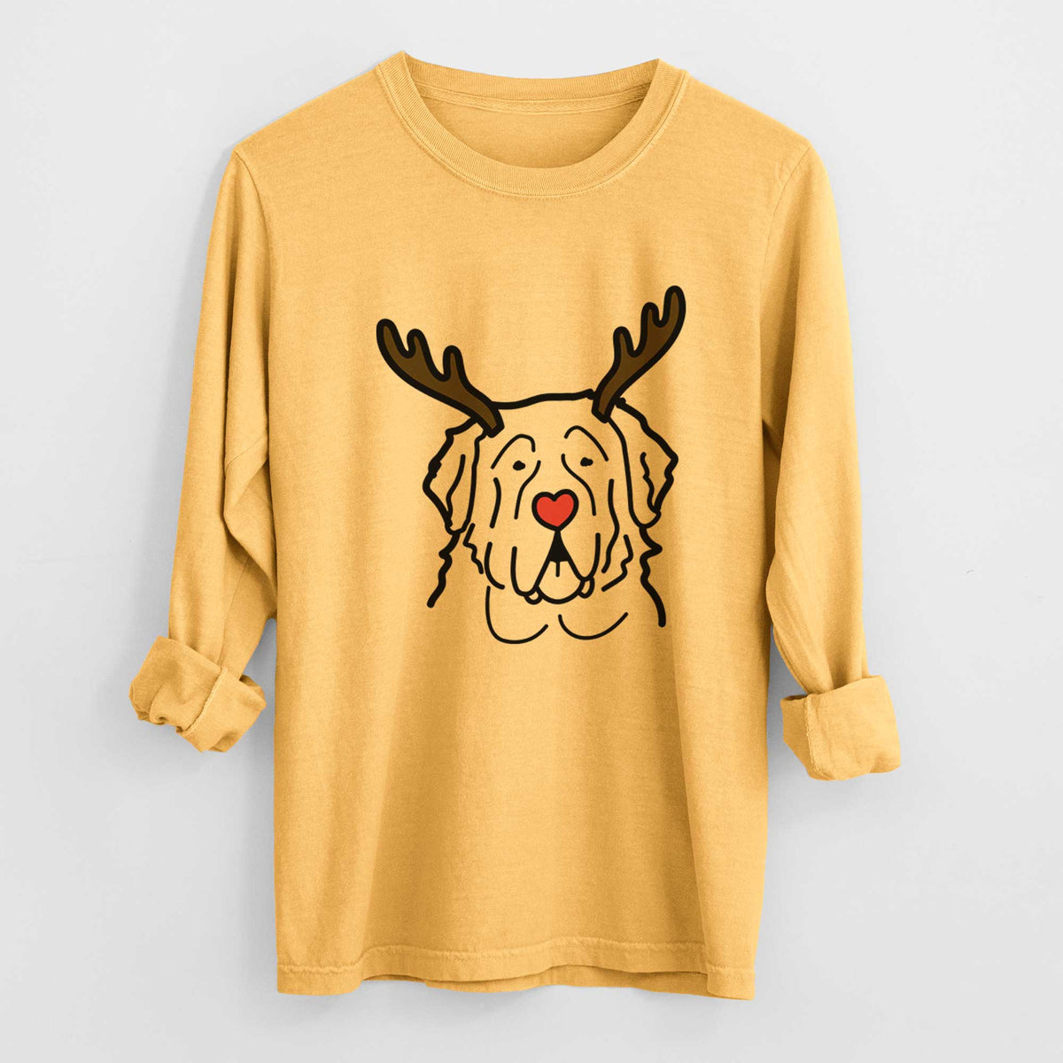 Red Nose Saint Bernard - Heavyweight 100% Cotton Long Sleeve