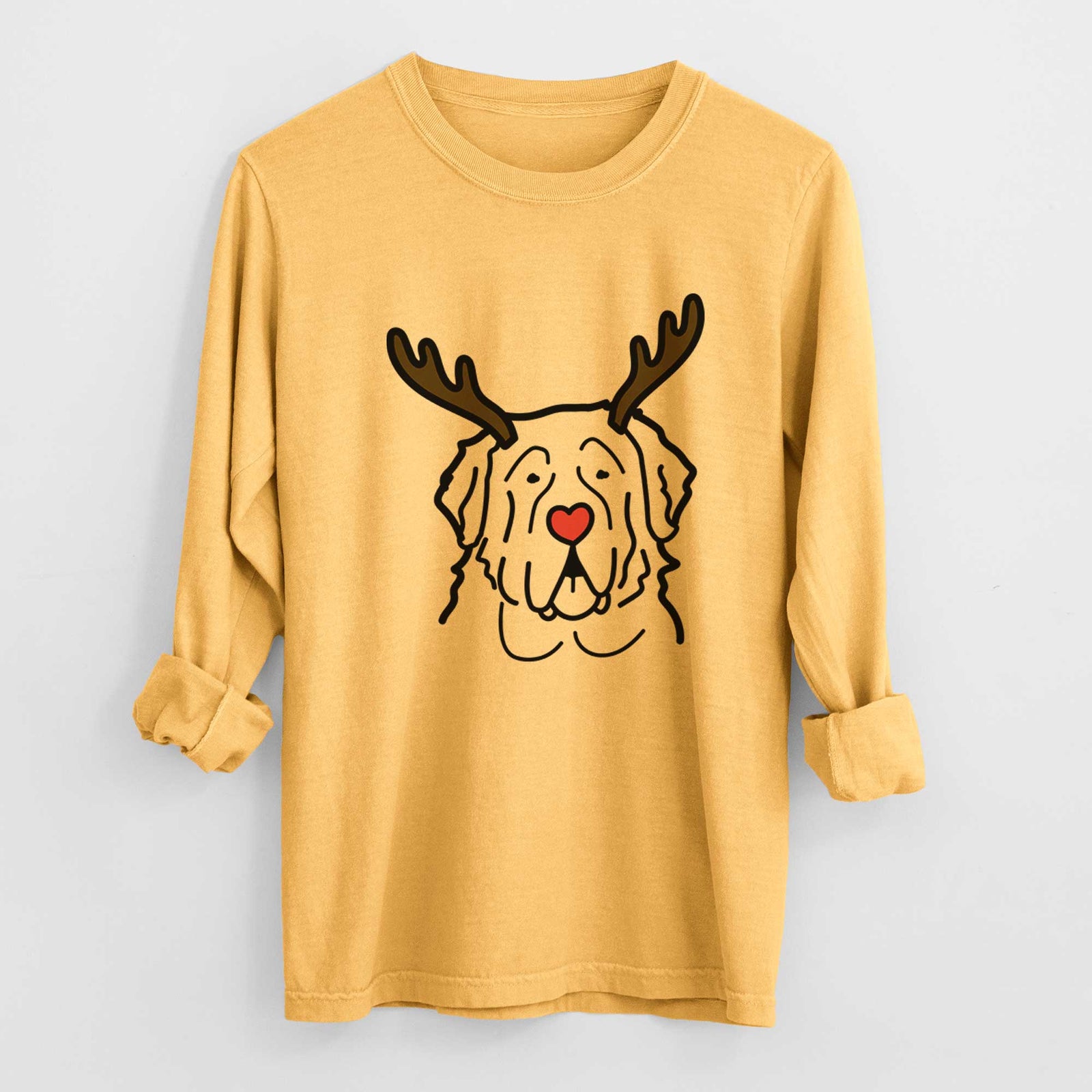 Red Nose Saint Bernard - Heavyweight 100% Cotton Long Sleeve