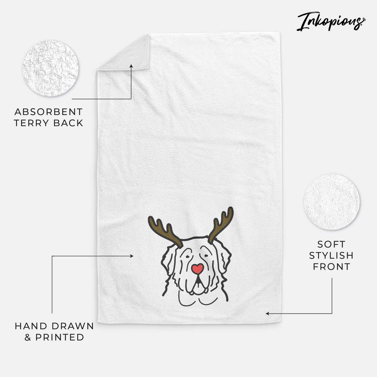 Red Nose Saint Bernard - Decorative Hand Towel