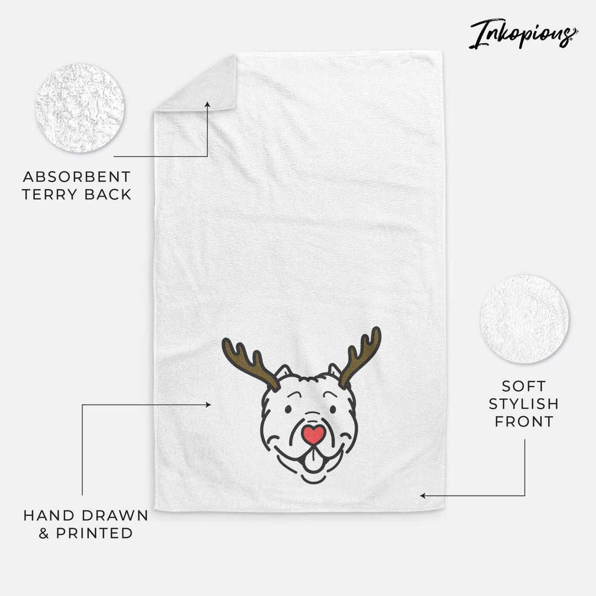 Red Nose American Bully - Tank - Decorative Hand Towel