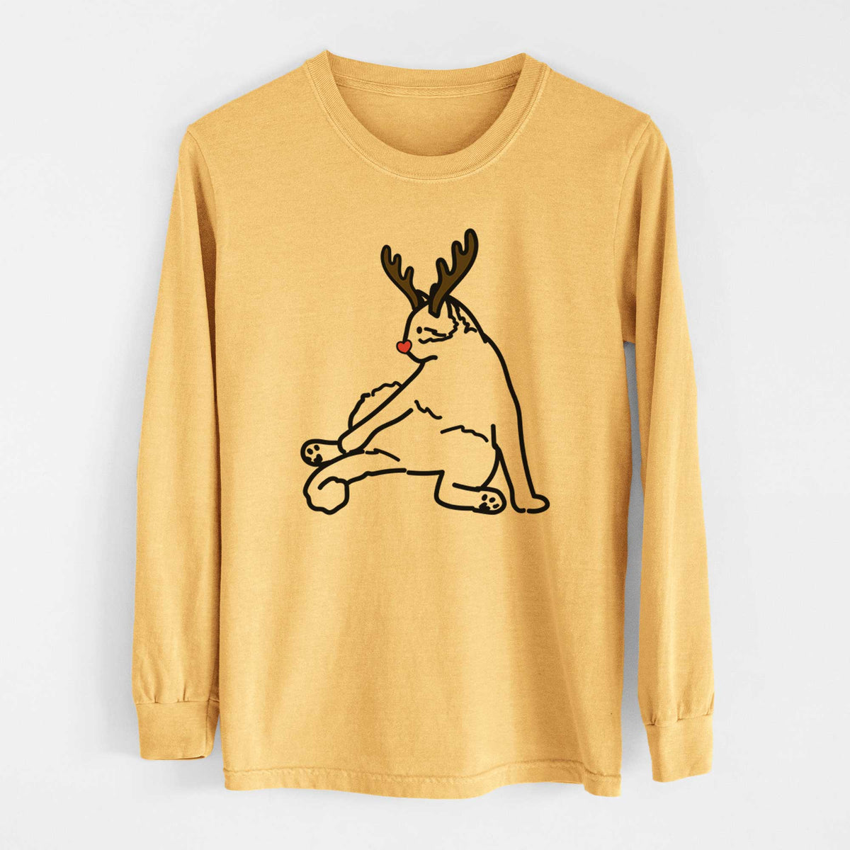 Red Nose Cat - Tom - Heavyweight 100% Cotton Long Sleeve