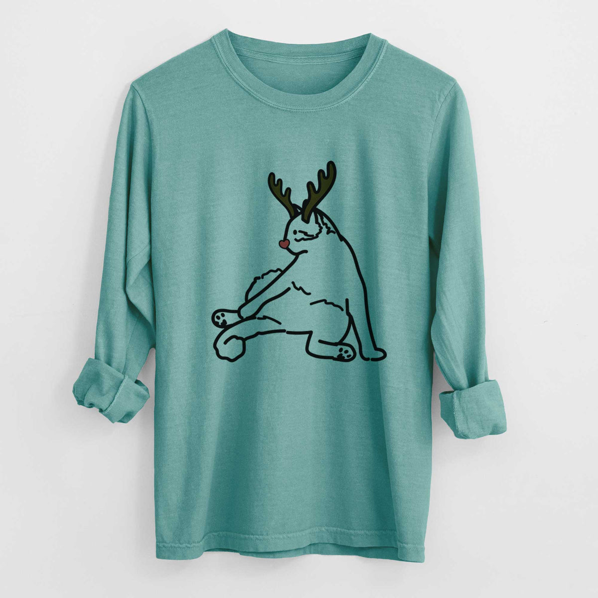 Red Nose Cat - Tom - Heavyweight 100% Cotton Long Sleeve