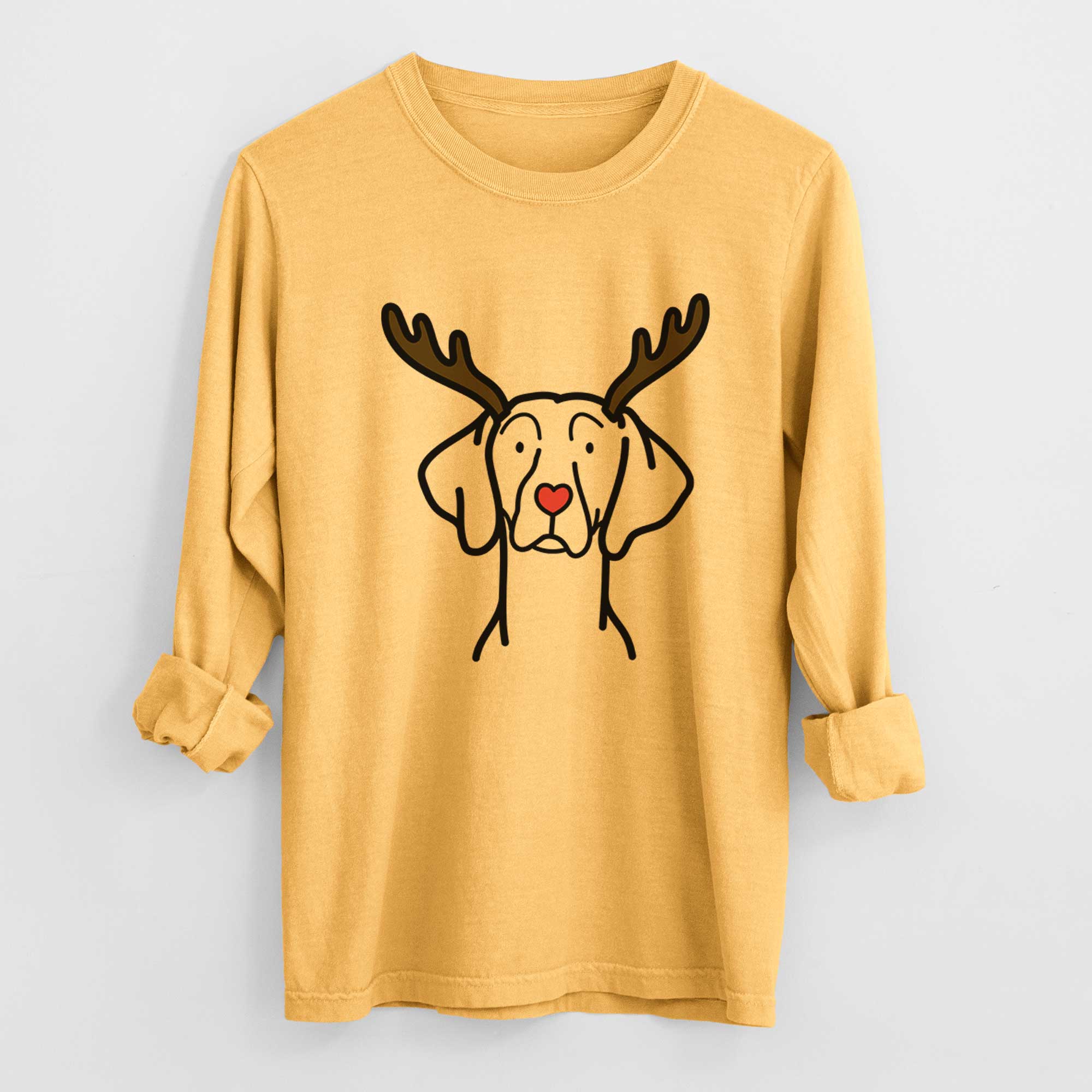 Red Nose Weimaraner - Heavyweight 100% Cotton Long Sleeve