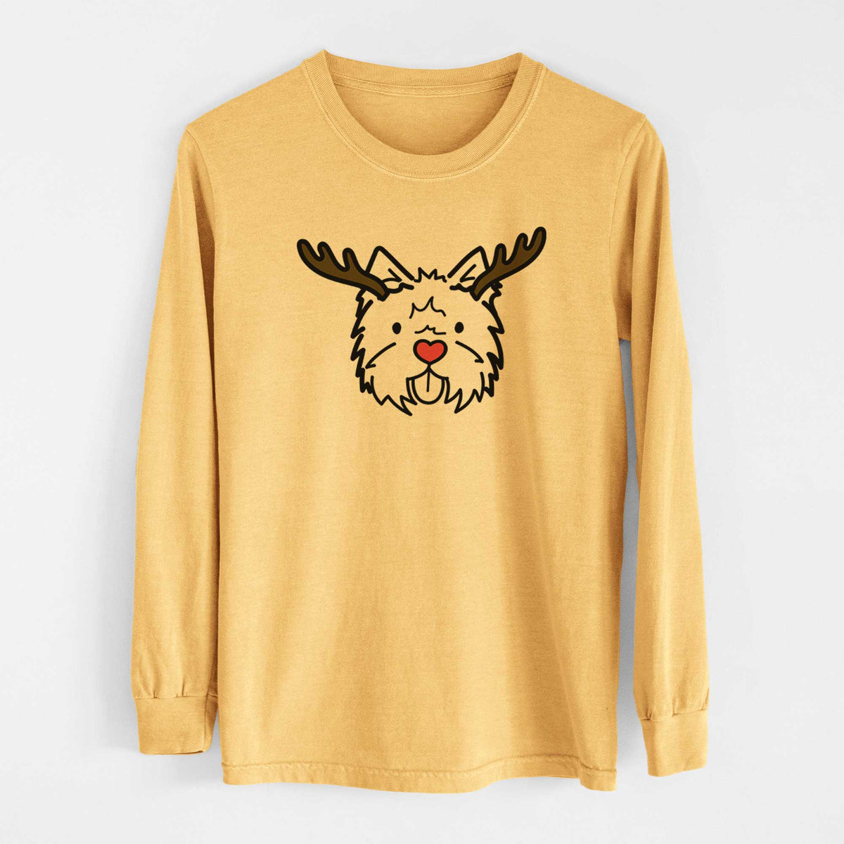 Red Nose West Highland Terrier - Heavyweight 100% Cotton Long Sleeve