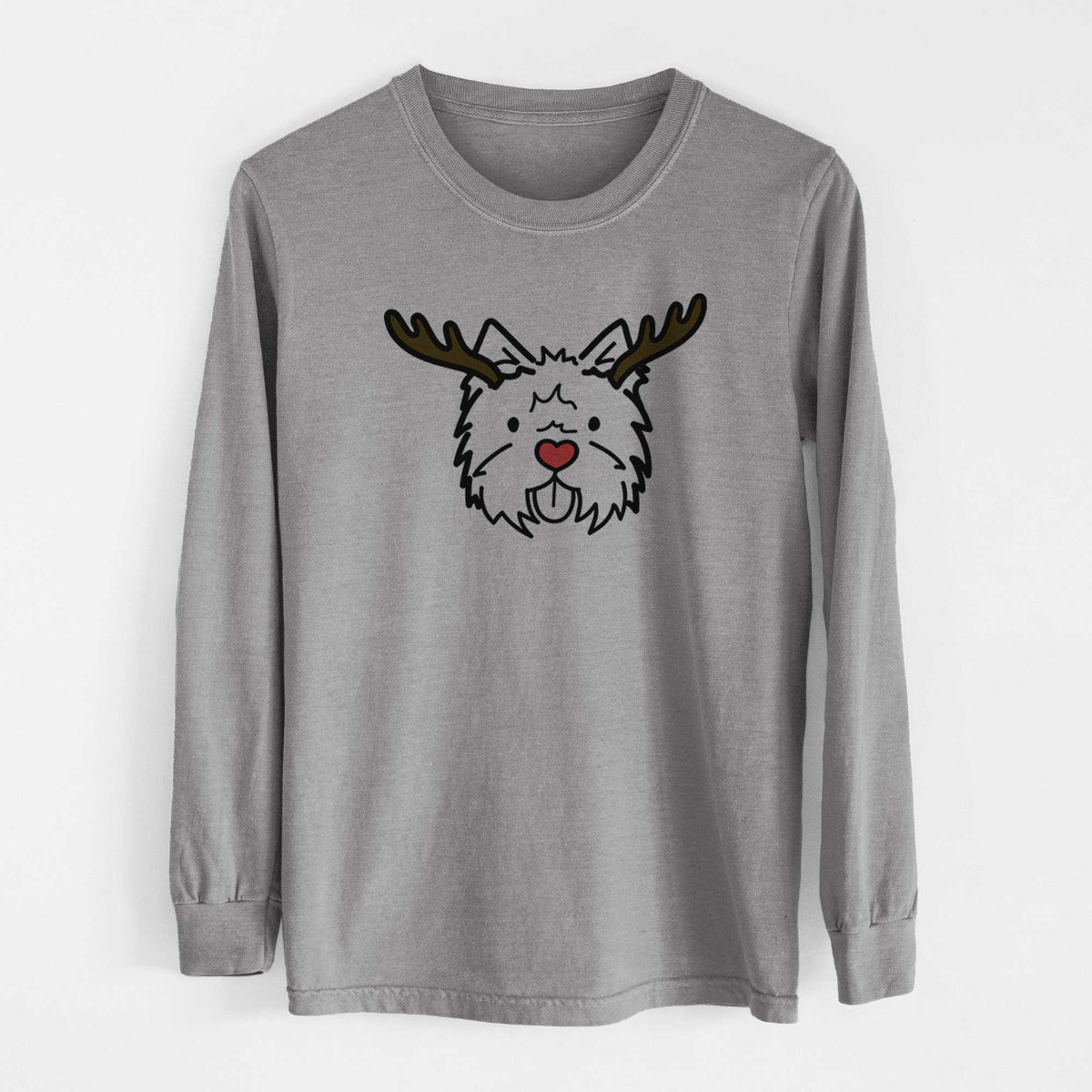 Red Nose West Highland Terrier - Heavyweight 100% Cotton Long Sleeve