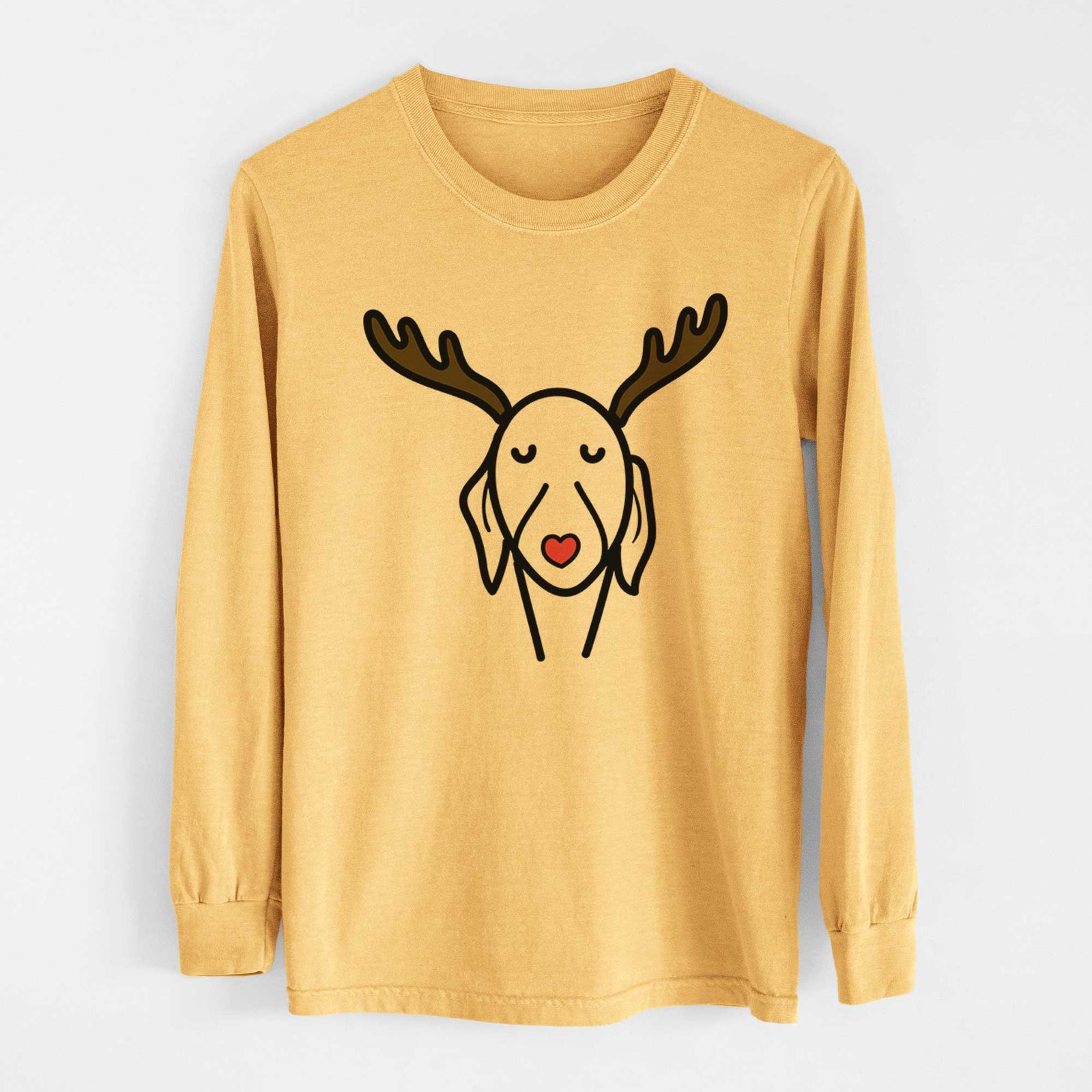 Red Nose Whippet - Heavyweight 100% Cotton Long Sleeve