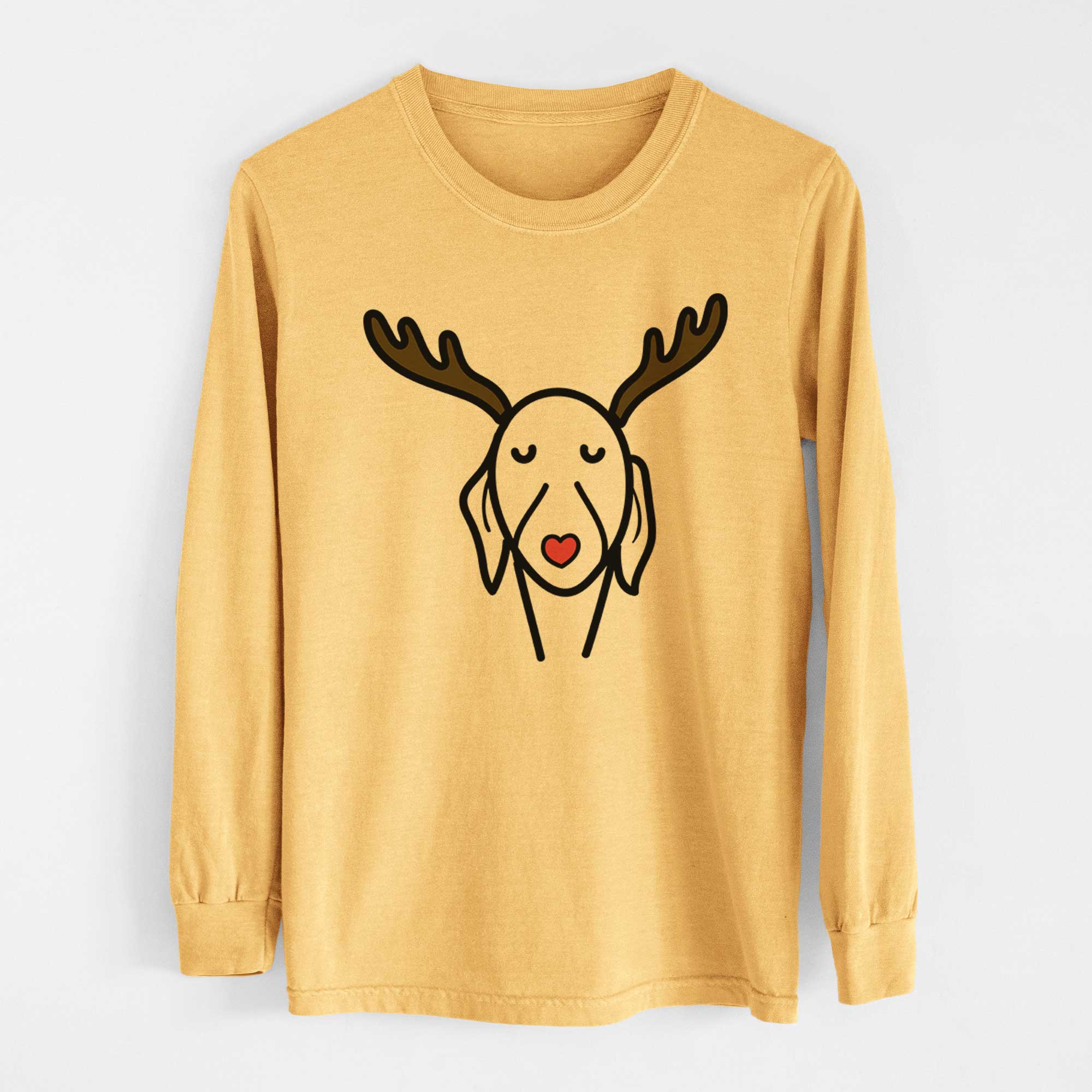 Red Nose Whippet - Heavyweight 100% Cotton Long Sleeve