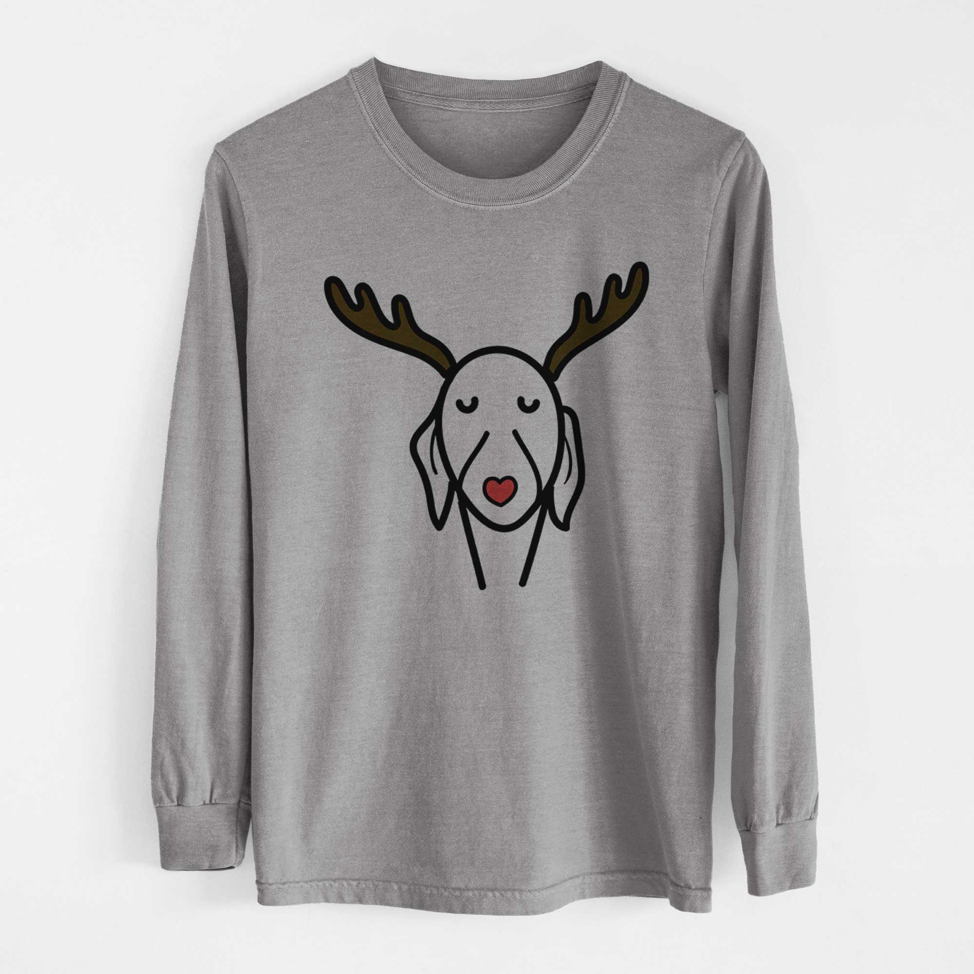 Red Nose Whippet - Heavyweight 100% Cotton Long Sleeve