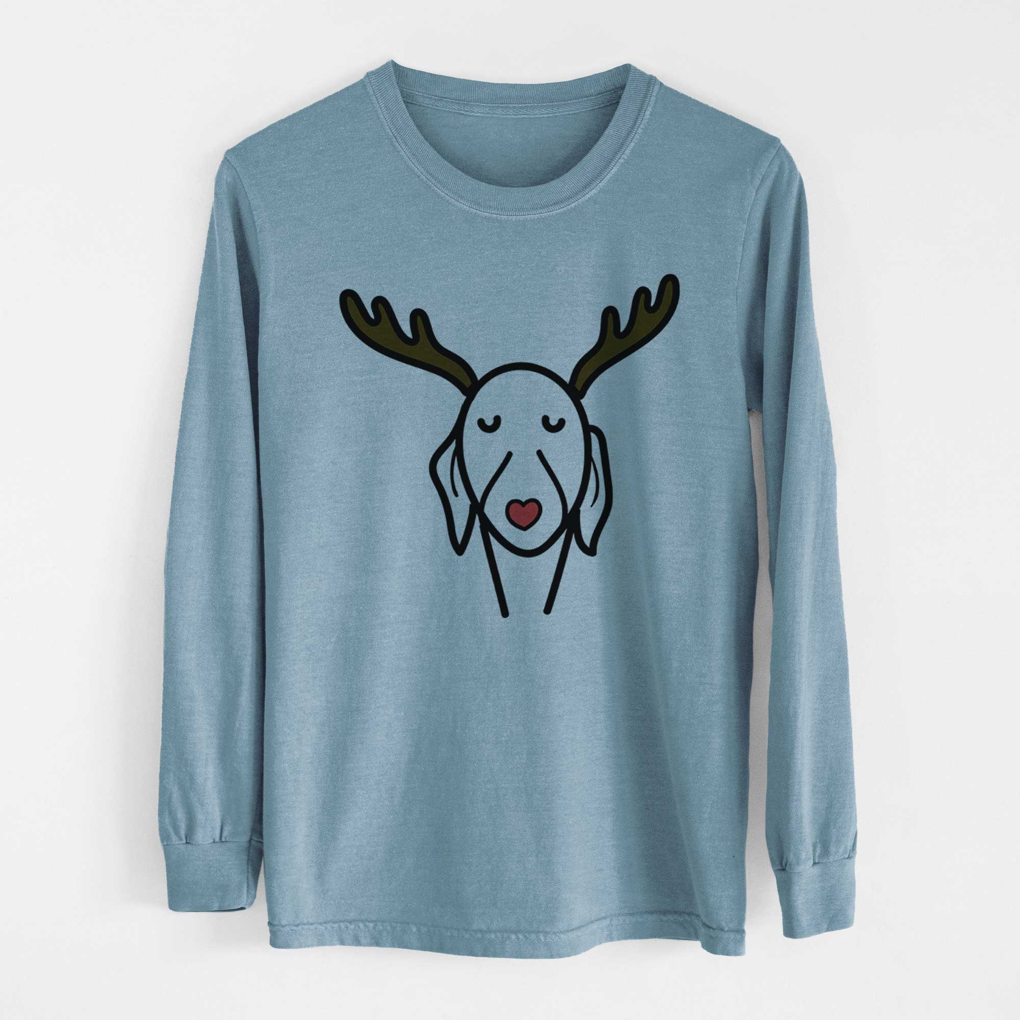 Red Nose Whippet - Heavyweight 100% Cotton Long Sleeve