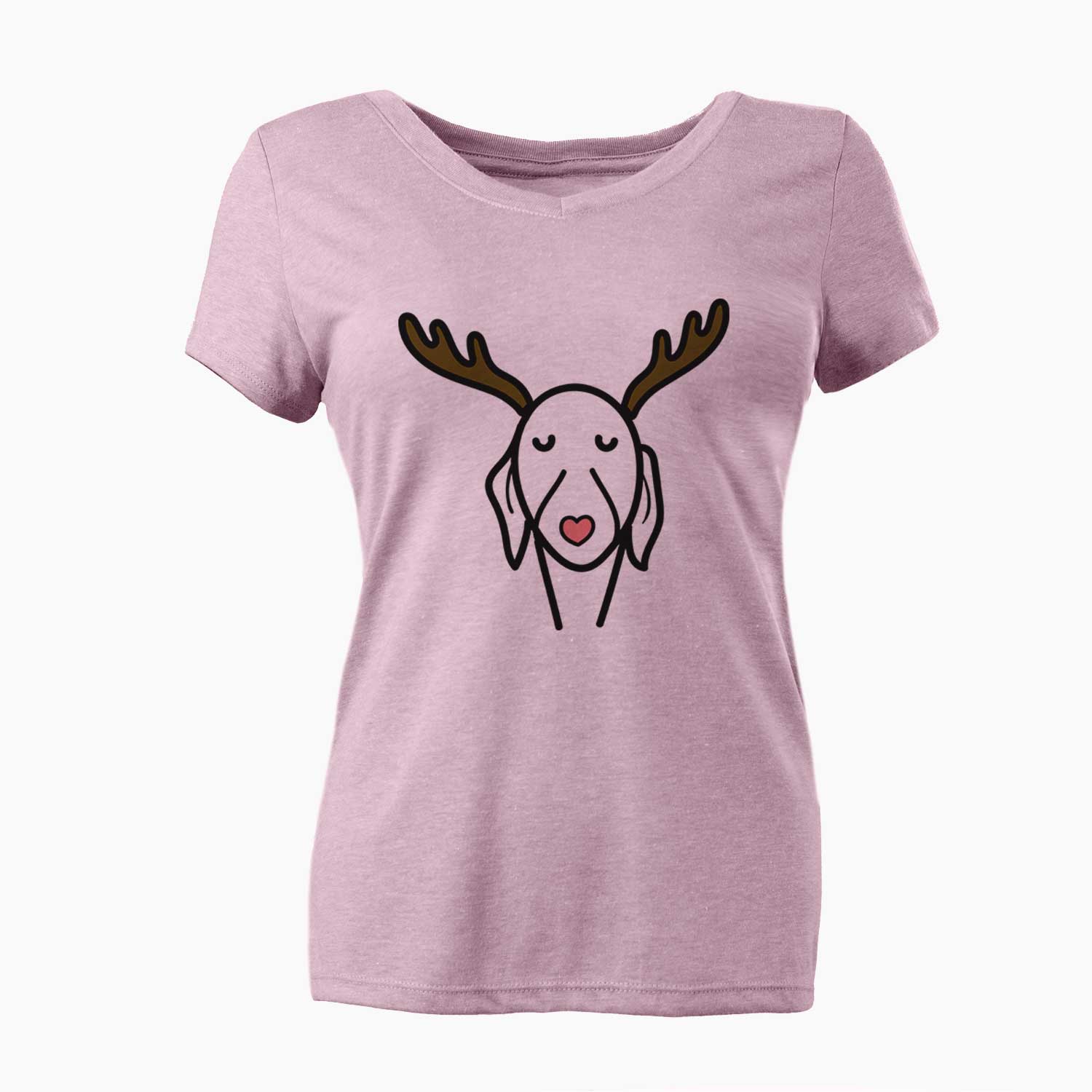 Red Nose Whippet - Women's V-neck Shirt