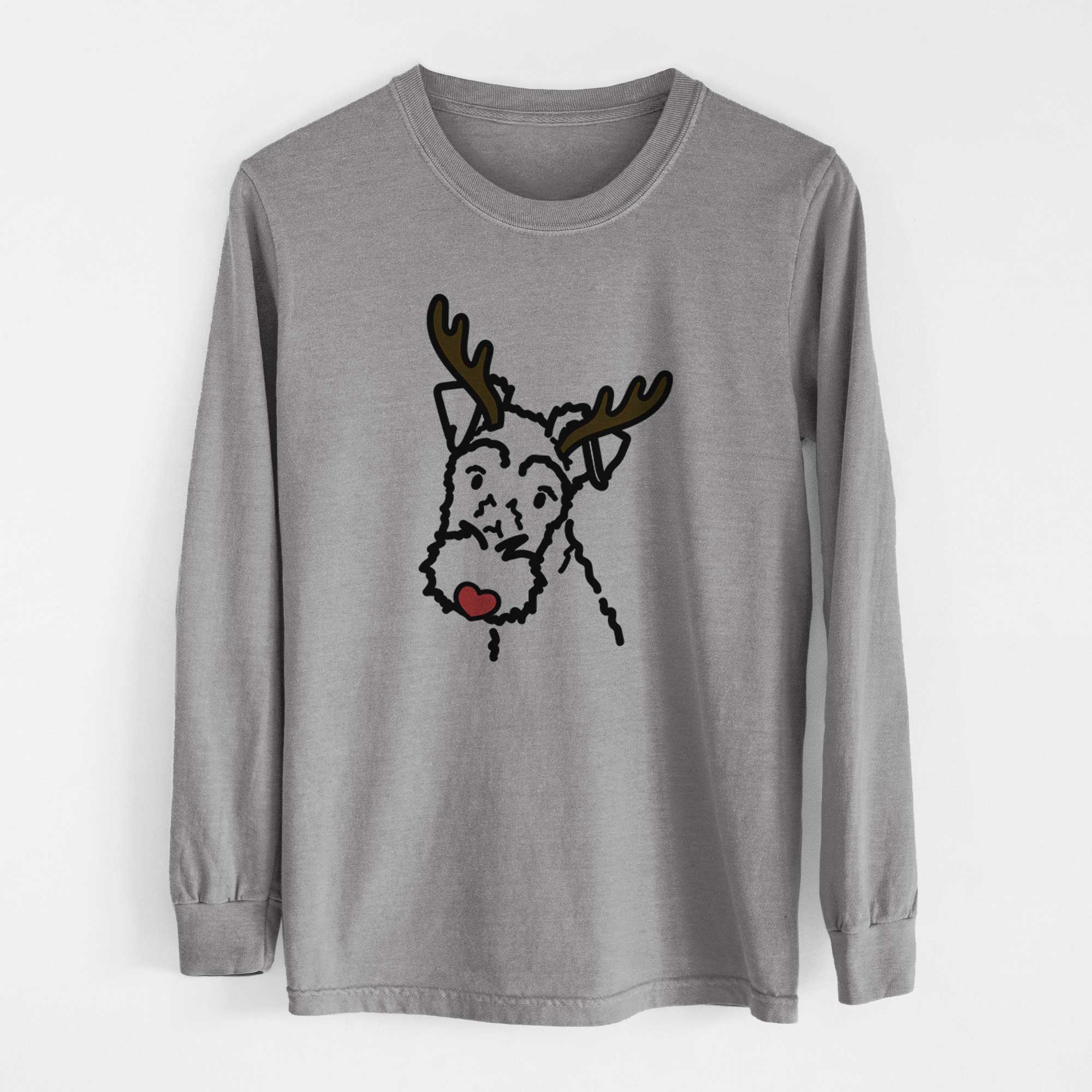 Red Nose Wire Fox Terrier - Heavyweight 100% Cotton Long Sleeve