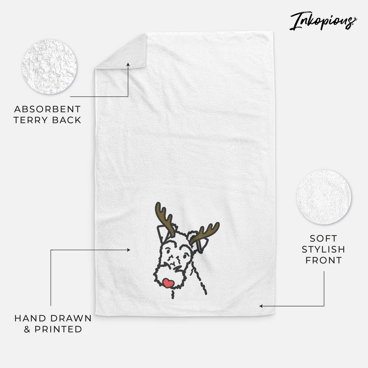 Red Nose Wire Fox Terrier - Decorative Hand Towel