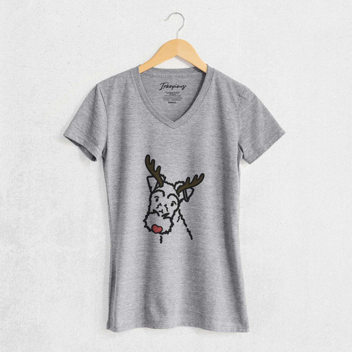 Red Nose Wire Fox Terrier - Women's V-neck Shirt