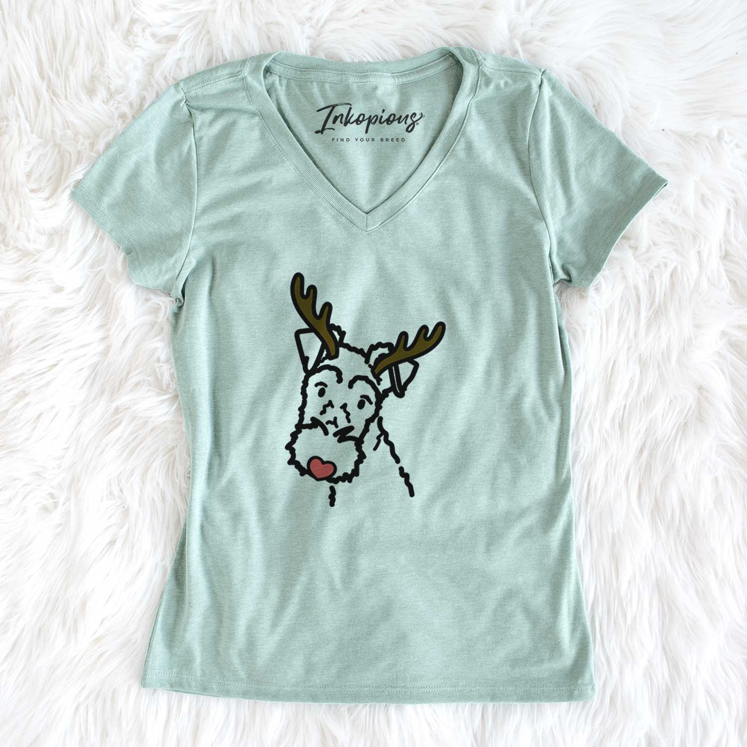 Red Nose Wire Fox Terrier - Women's V-neck Shirt