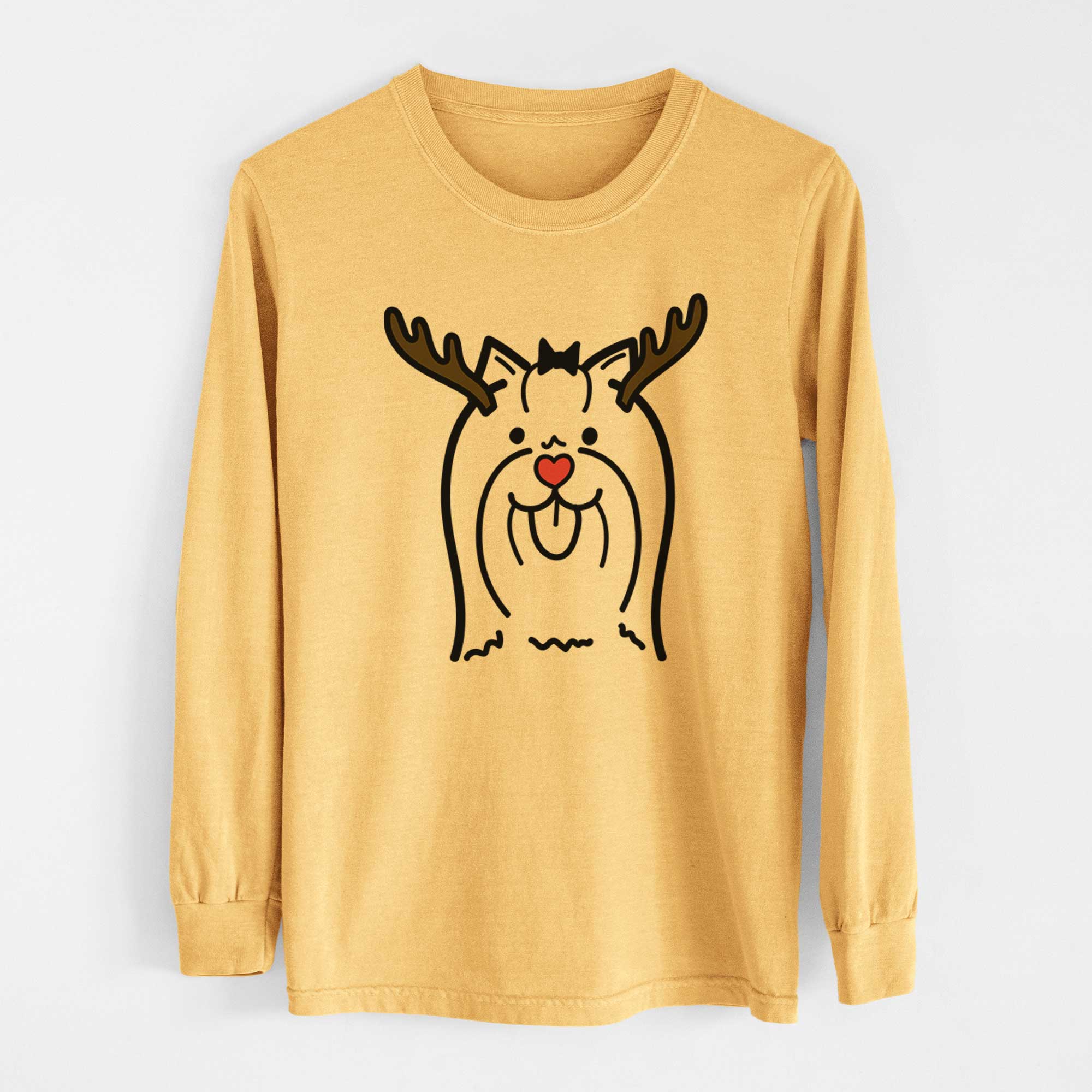 Red Nose Yorkshire Terrier - Heavyweight 100% Cotton Long Sleeve