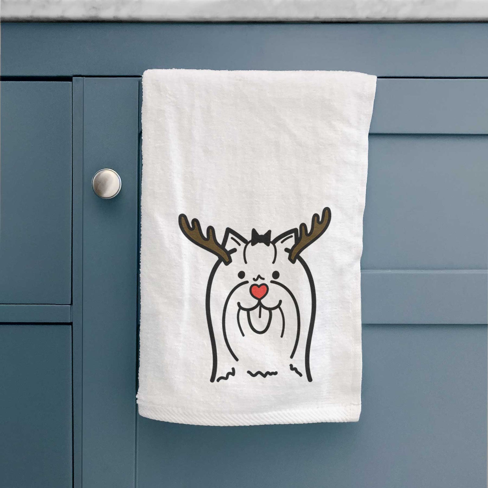 Red Nose Yorkshire Terrier - Decorative Hand Towel