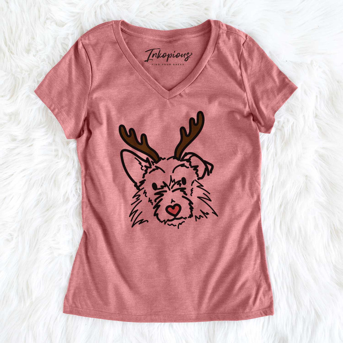 Red Nose Terrier Mix - Ziggy - Women's V-neck Shirt