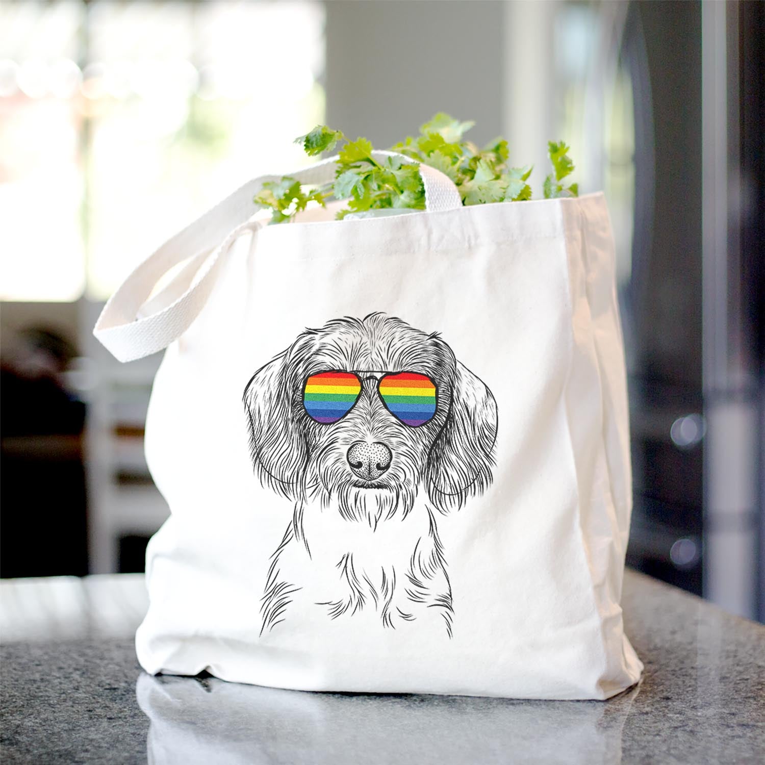 Almond the Wirehaired Dachshund - Tote Bag