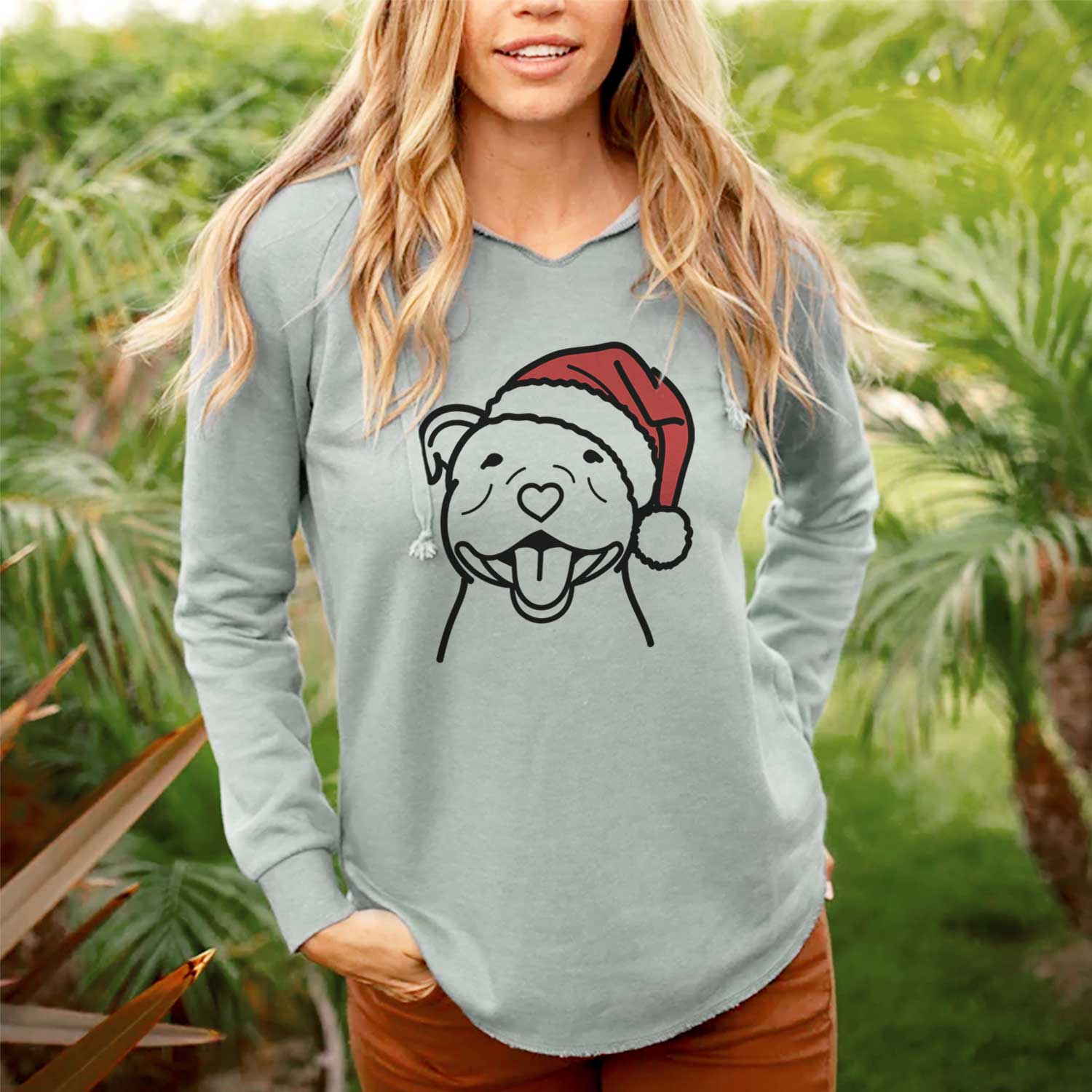 Jolly Happy American Staffordshire Terrier - Cali Wave Hooded Sweatshirt