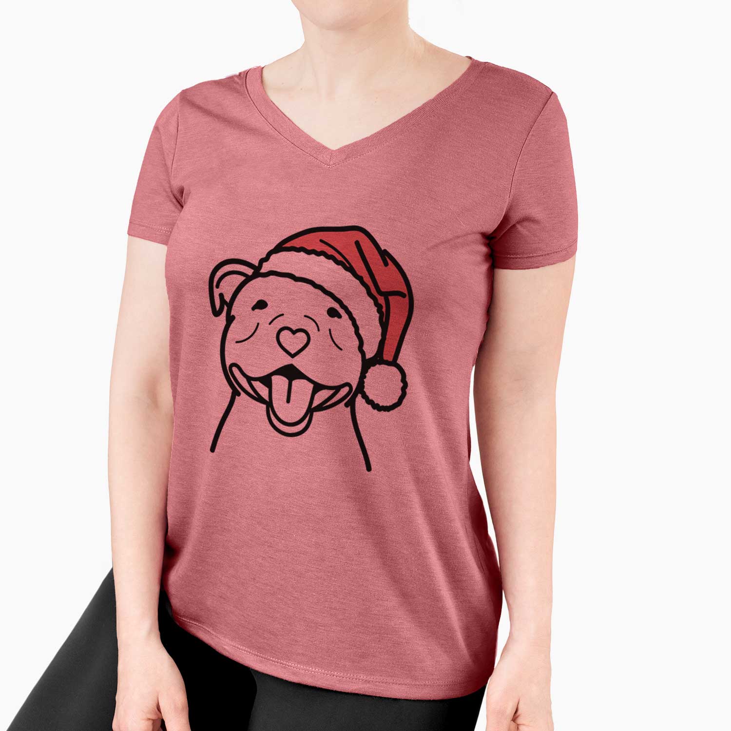 Jolly Happy American Staffordshire Terrier - Women's V-neck Shirt