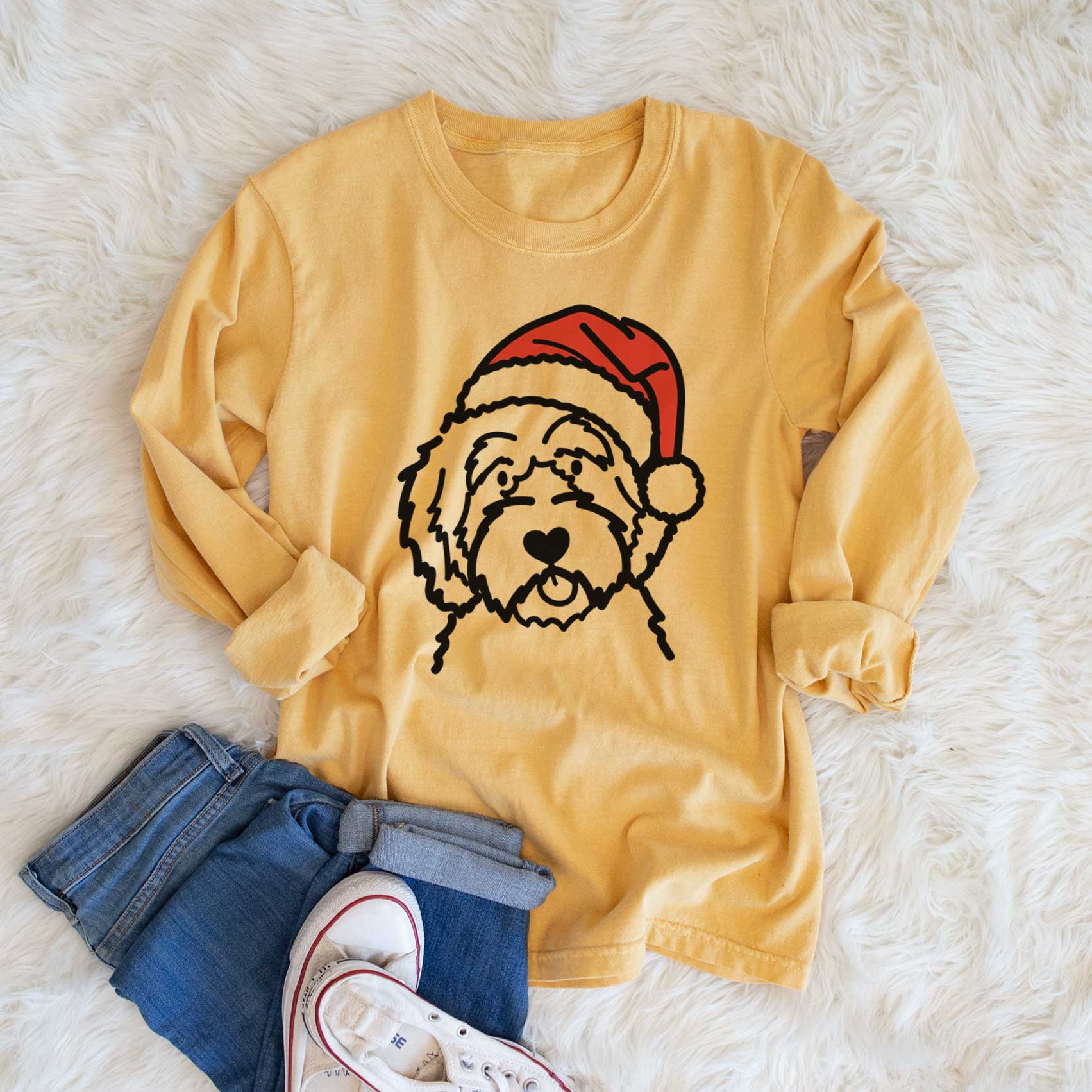 Jolly Aussiedoodle - Heavyweight 100% Cotton Long Sleeve