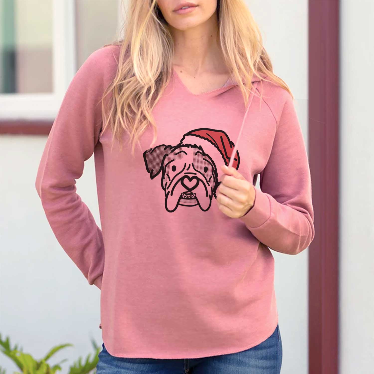 Jolly English Bulldog - Bailey - Cali Wave Hooded Sweatshirt
