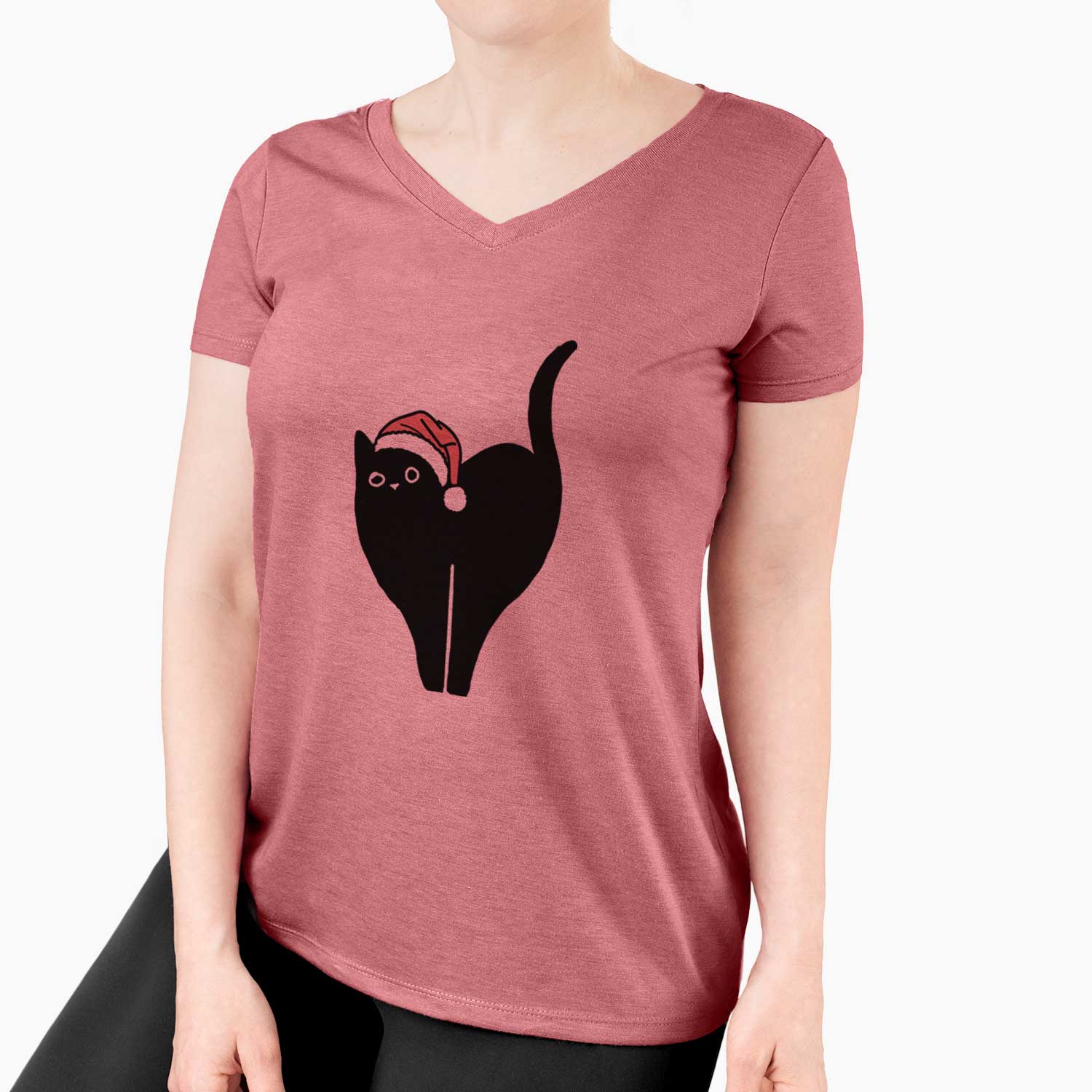 Jolly Black Cat - Bella - Women's V-neck Shirt