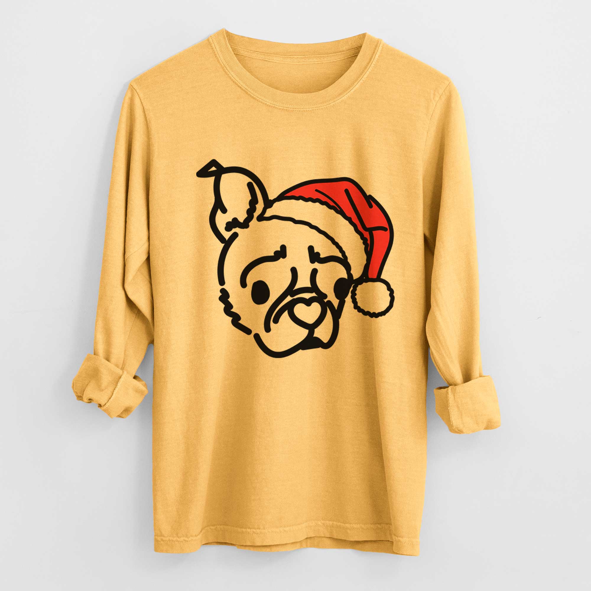 Jolly Pug Boston Terrier Mix - Bella - Heavyweight 100% Cotton Long Sleeve