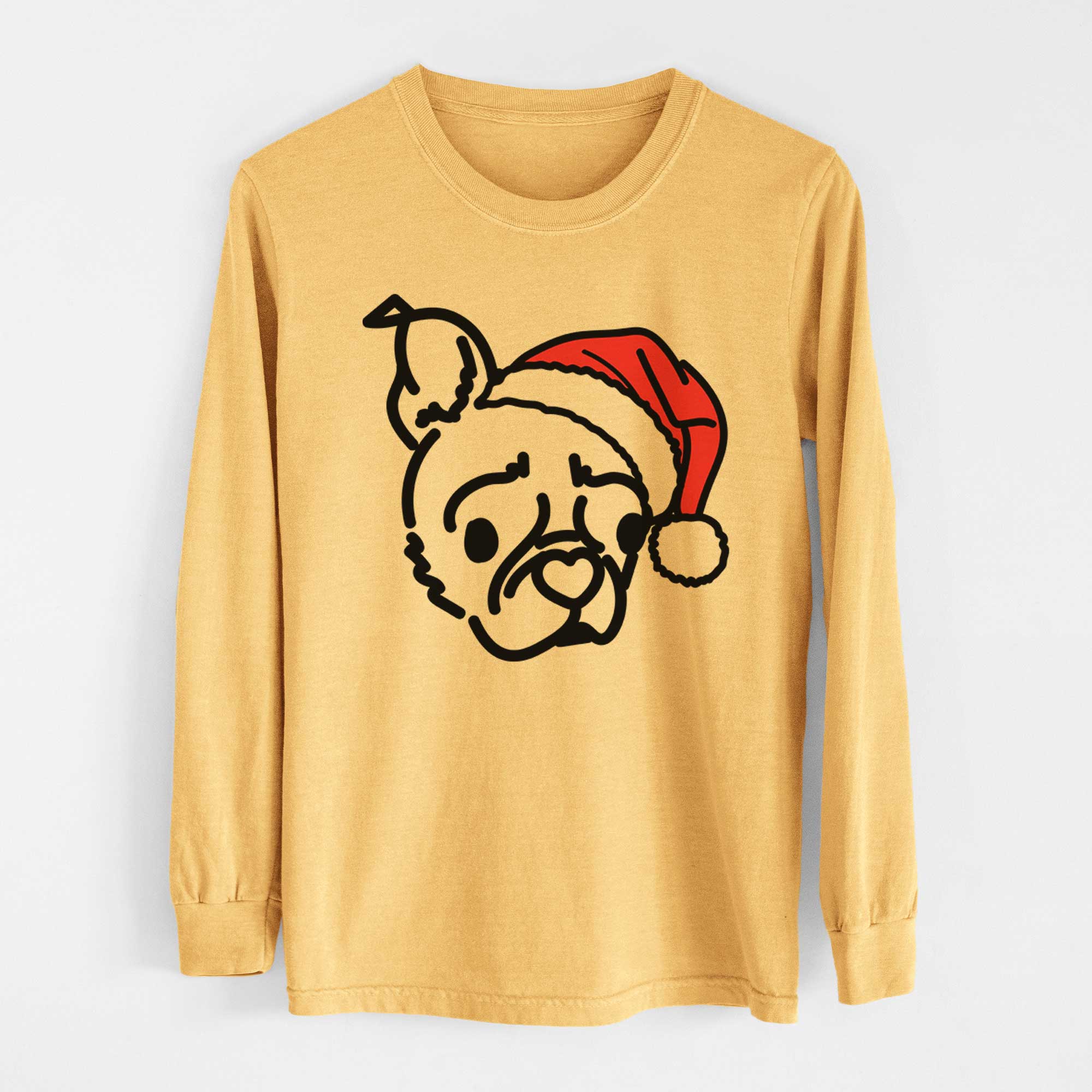 Jolly Pug Boston Terrier Mix - Bella - Heavyweight 100% Cotton Long Sleeve