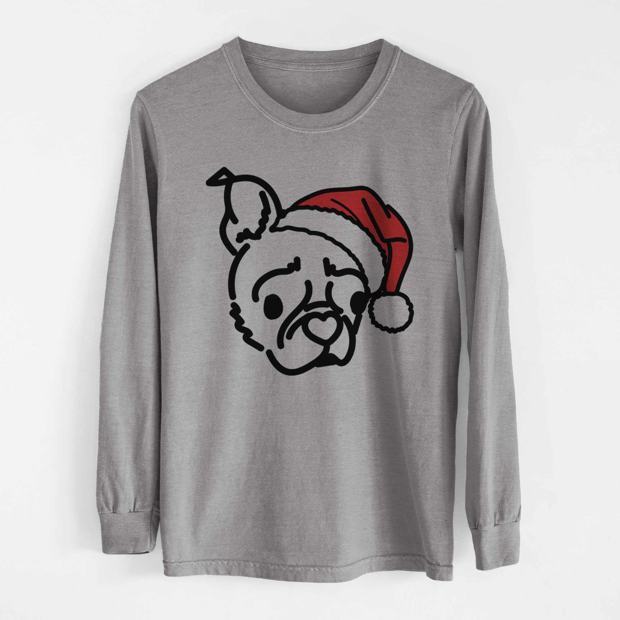 Jolly Pug Boston Terrier Mix - Bella - Heavyweight 100% Cotton Long Sleeve