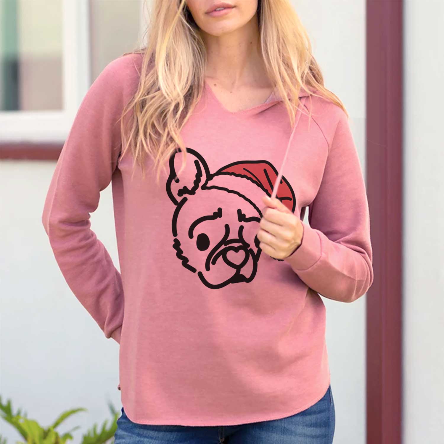 Jolly Pug Boston Terrier Mix - Bella - Cali Wave Hooded Sweatshirt