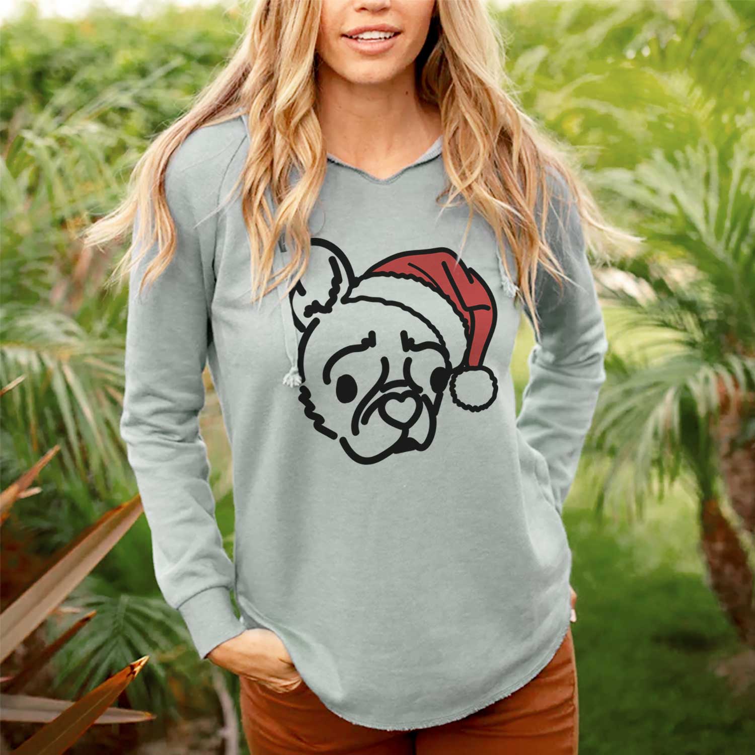 Jolly Pug Boston Terrier Mix - Bella - Cali Wave Hooded Sweatshirt