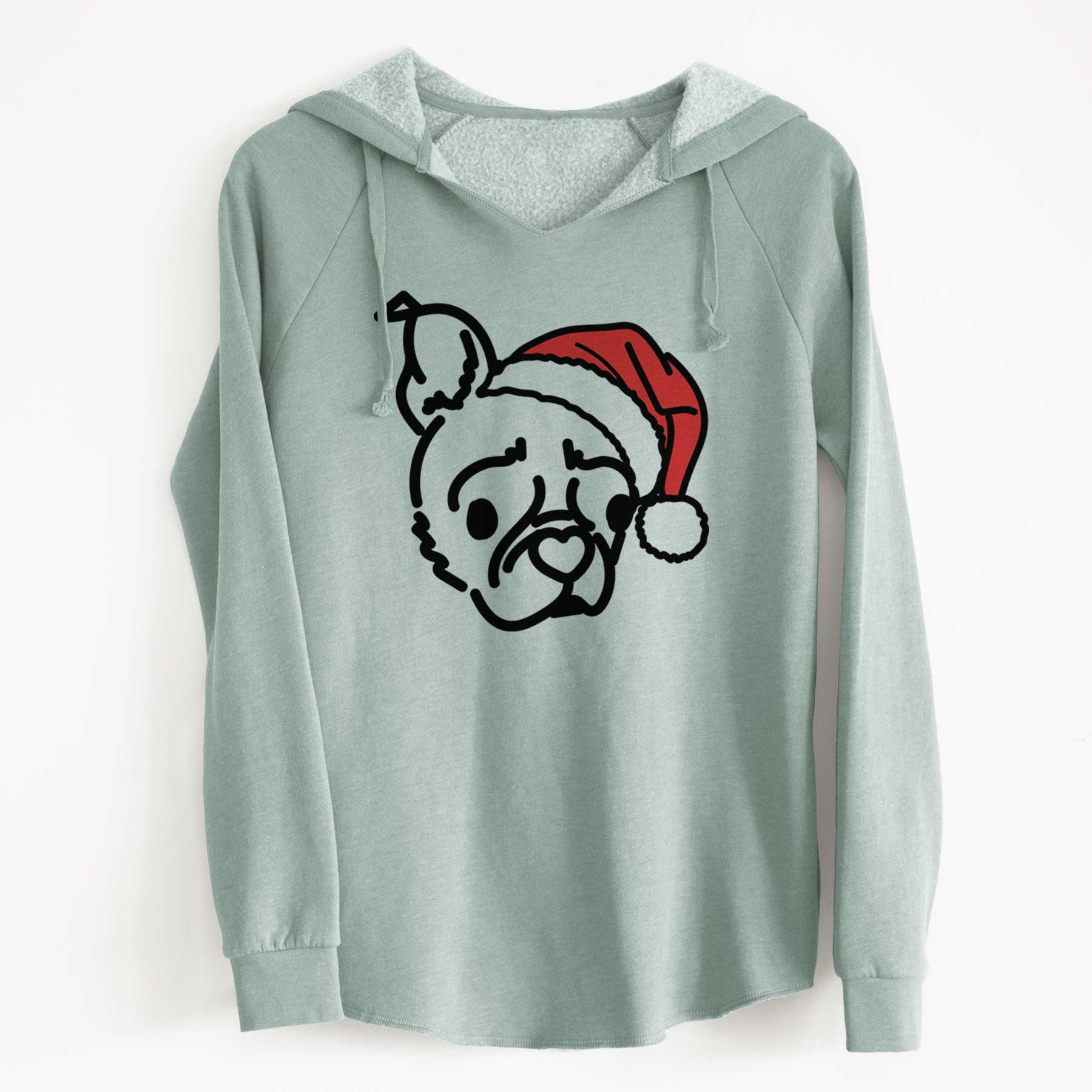 Jolly Pug Boston Terrier Mix - Bella - Cali Wave Hooded Sweatshirt