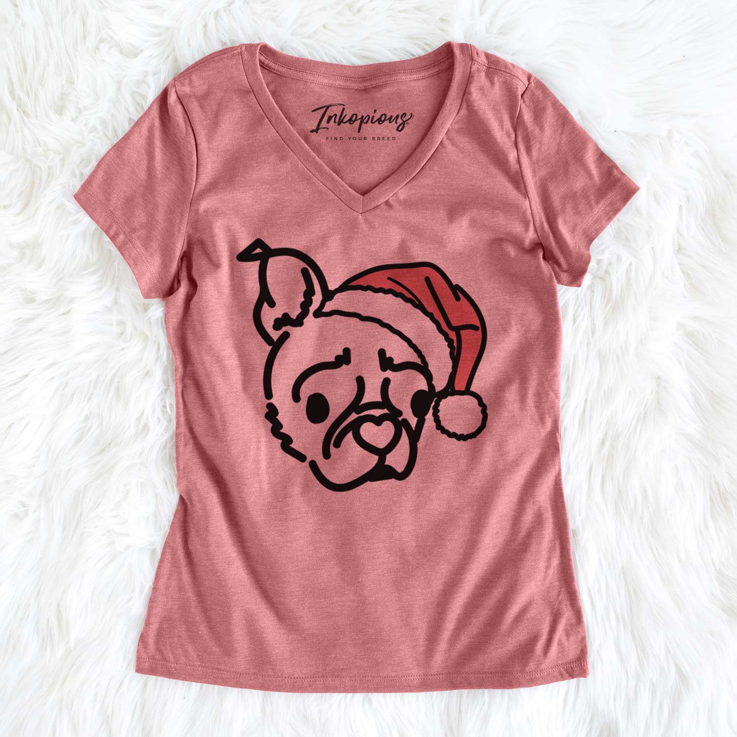 Jolly Pug Boston Terrier Mix - Bella - Women's V-neck Shirt