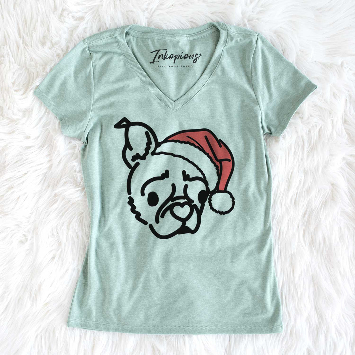 Jolly Pug Boston Terrier Mix - Bella - Women&#39;s V-neck Shirt