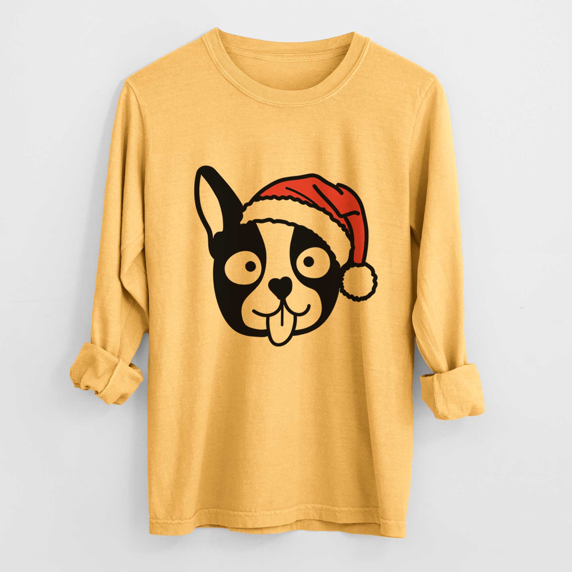 Jolly Boston Terrier - Heavyweight 100% Cotton Long Sleeve