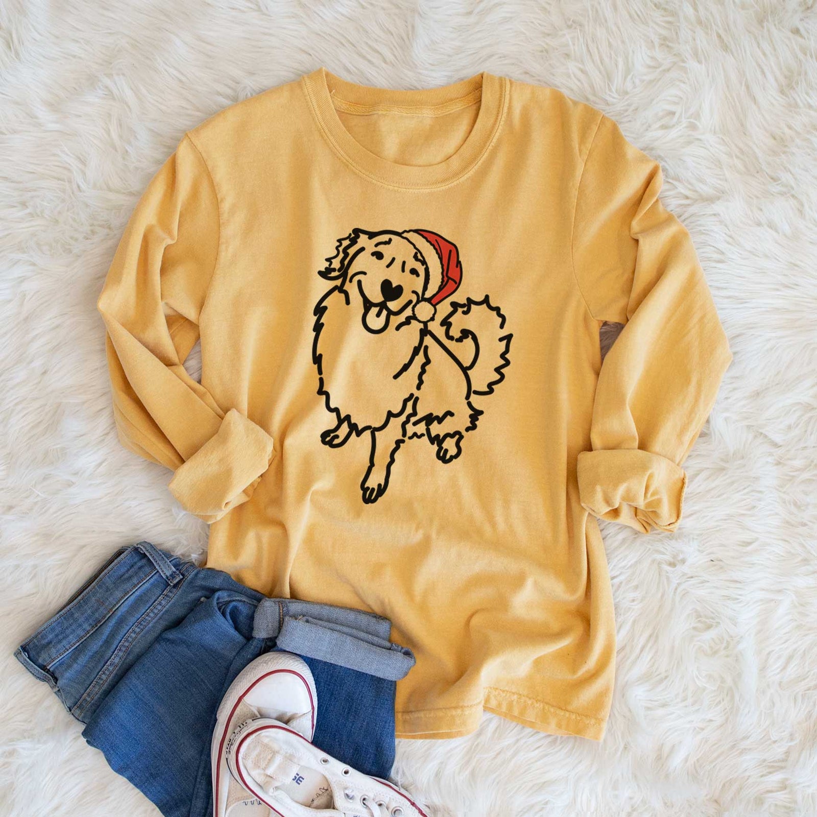 Jolly Golden Retriever - Brinkley - Heavyweight 100% Cotton Long Sleeve