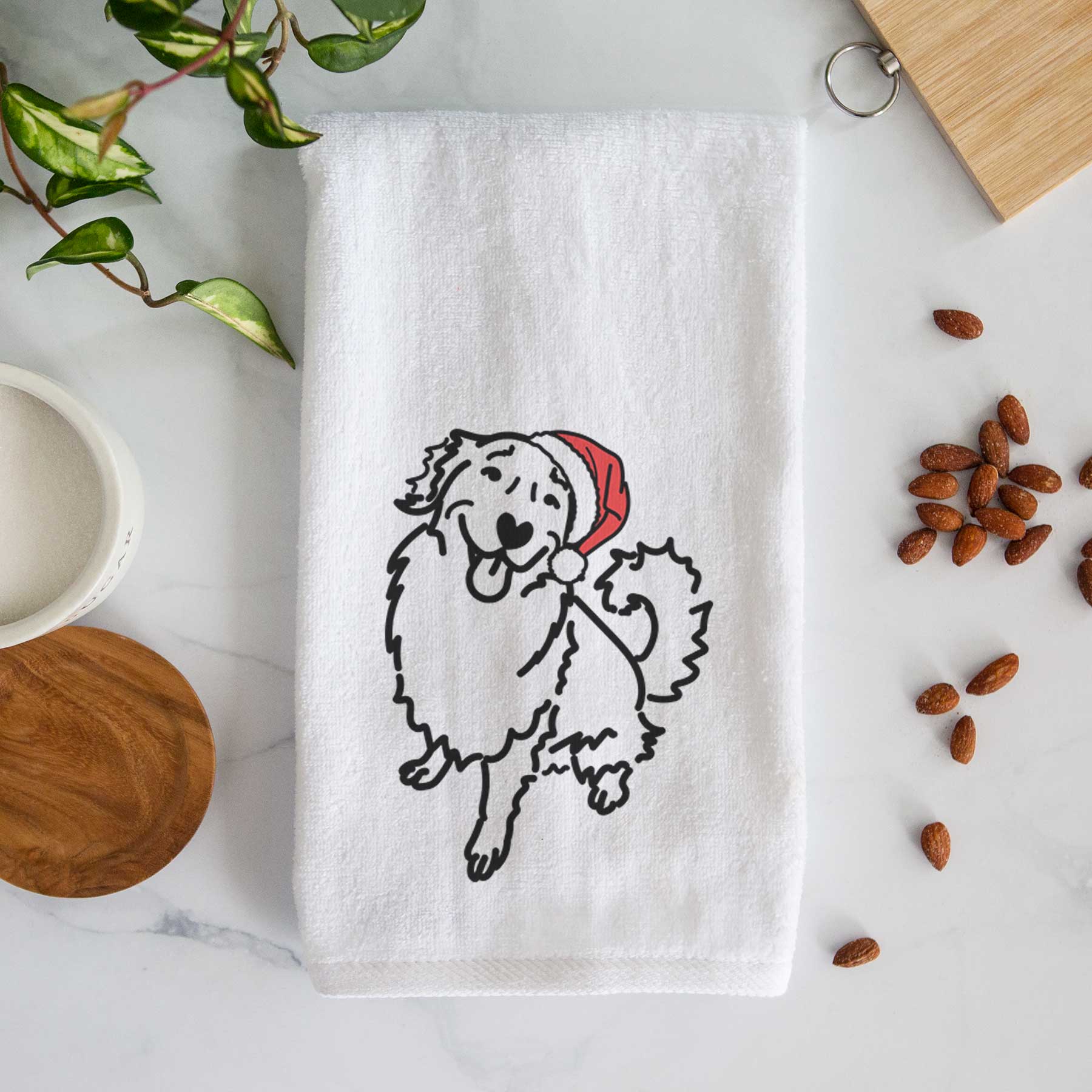 Jolly Golden Retriever - Brinkley - Decorative Hand Towel