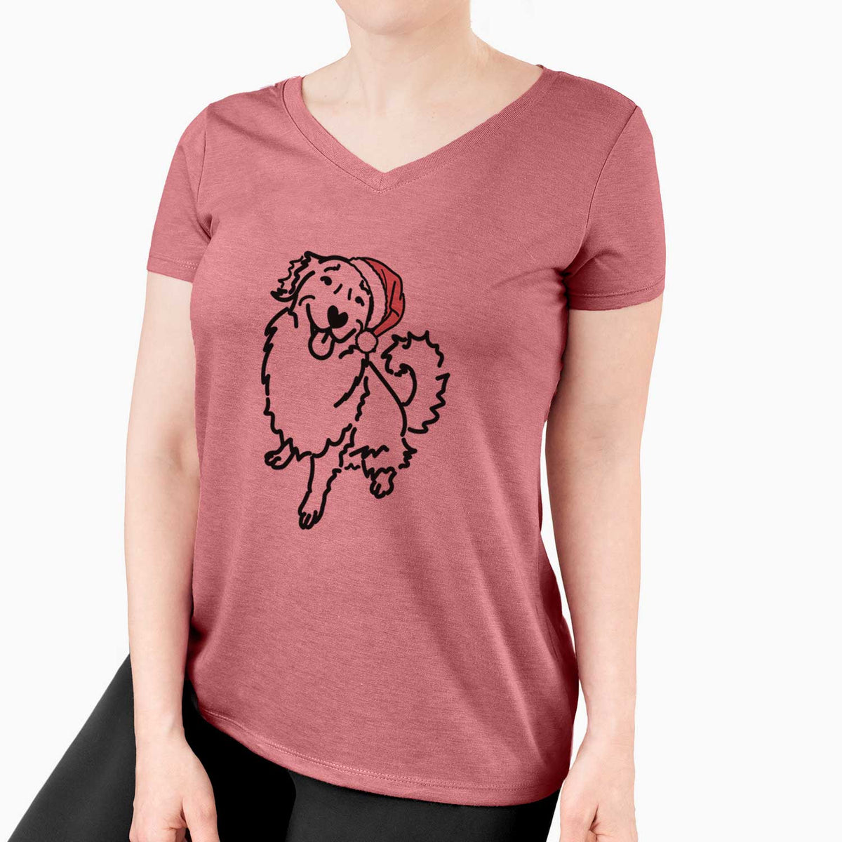 Jolly Golden Retriever - Brinkley - Women's V-neck Shirt