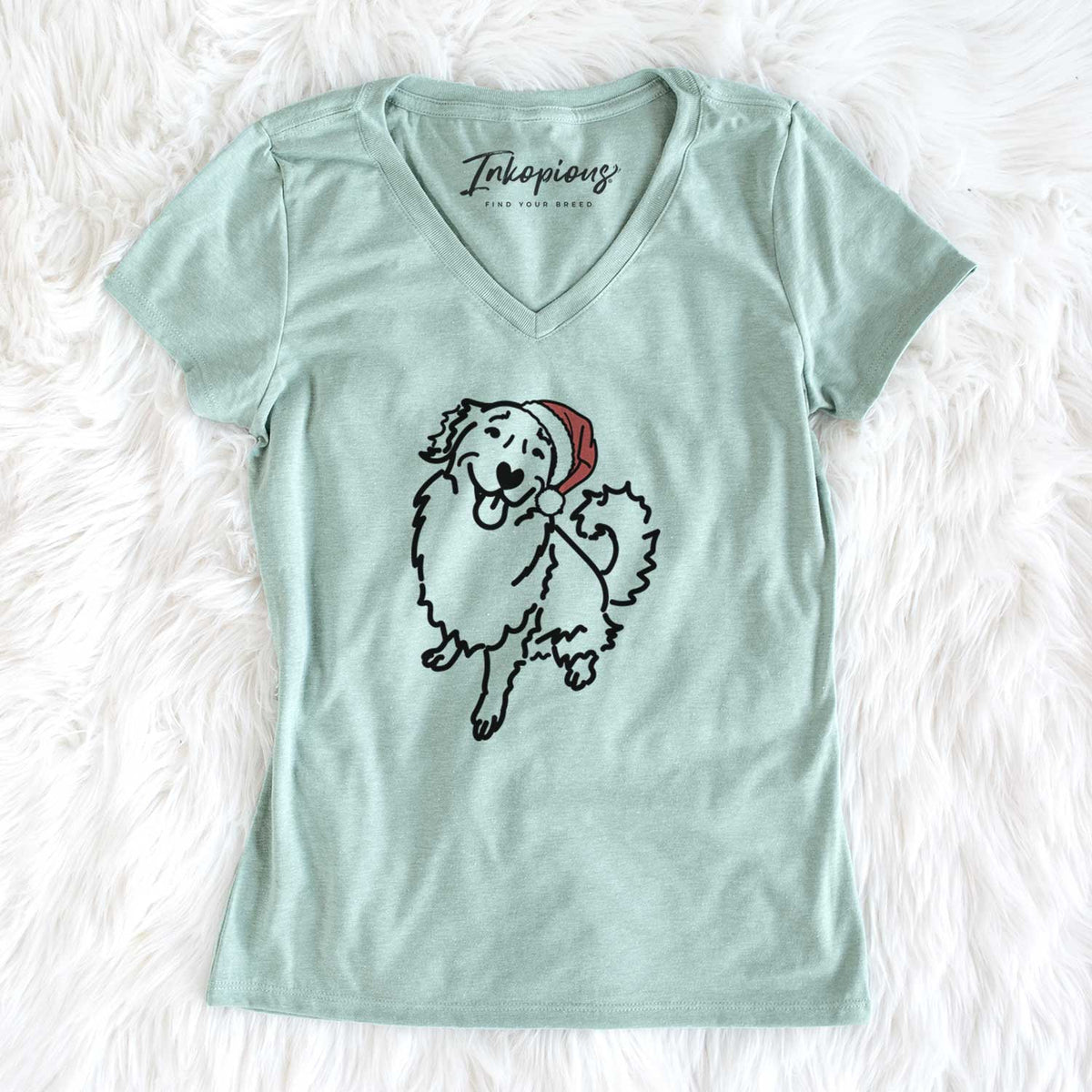 Jolly Golden Retriever - Brinkley - Women's V-neck Shirt