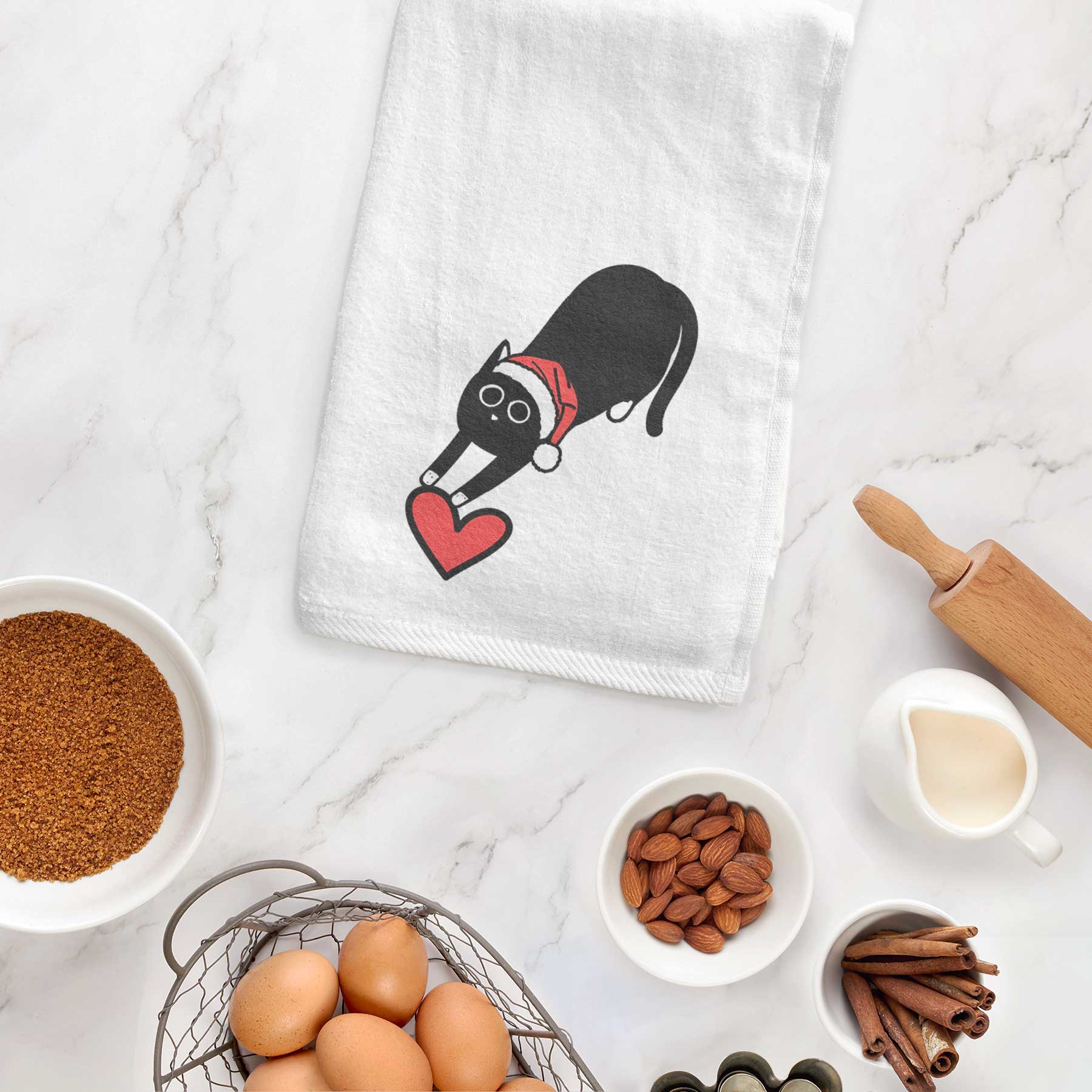 Jolly Black Cat - Bug - Decorative Hand Towel