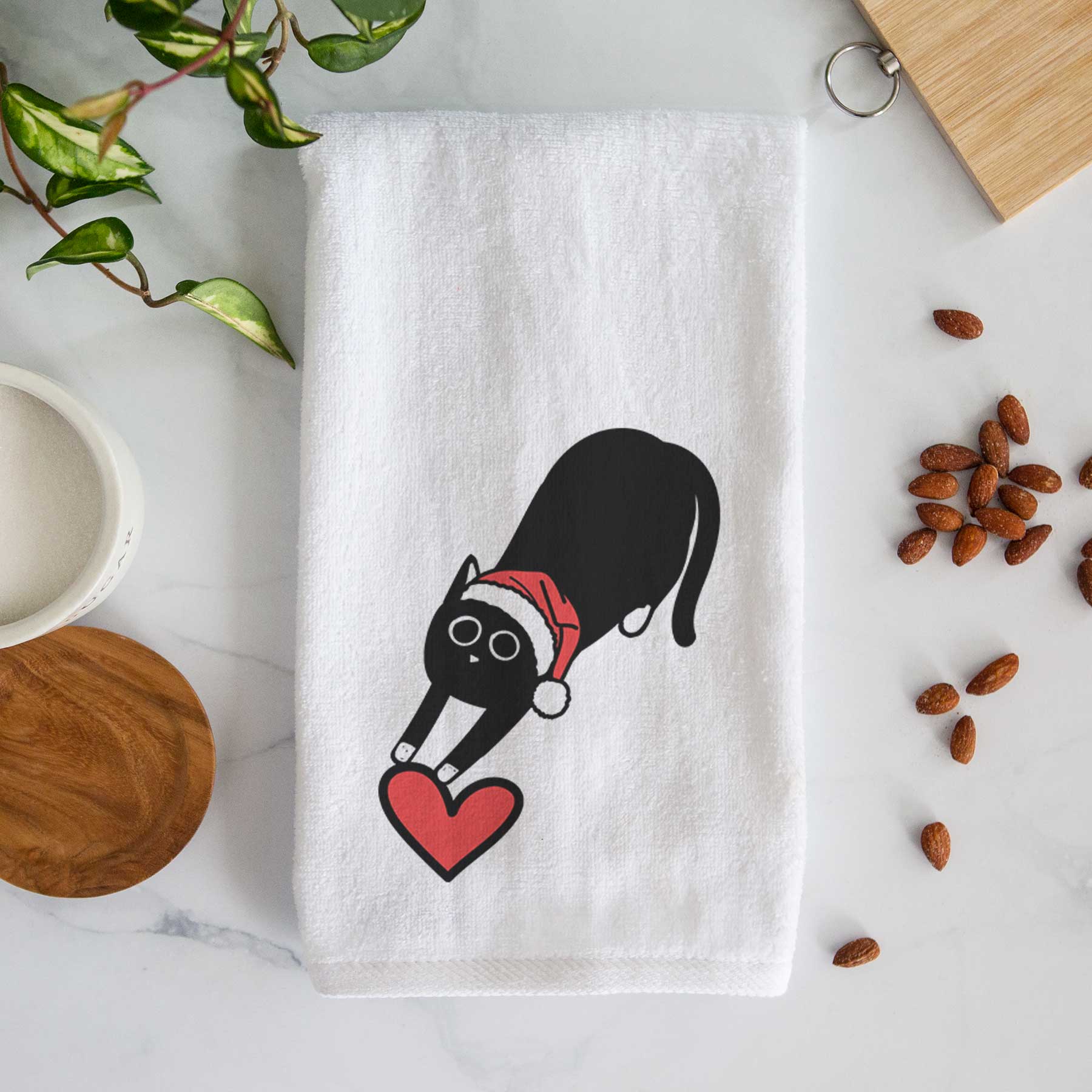 Jolly Black Cat - Bug - Decorative Hand Towel