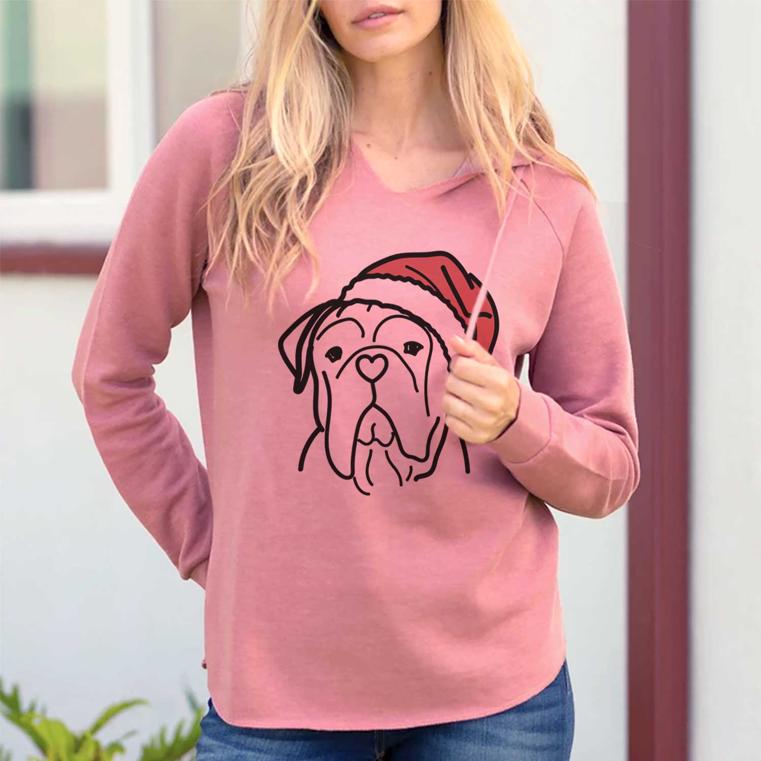 Jolly Bull Mastiff - Vivian - Cali Wave Hooded Sweatshirt