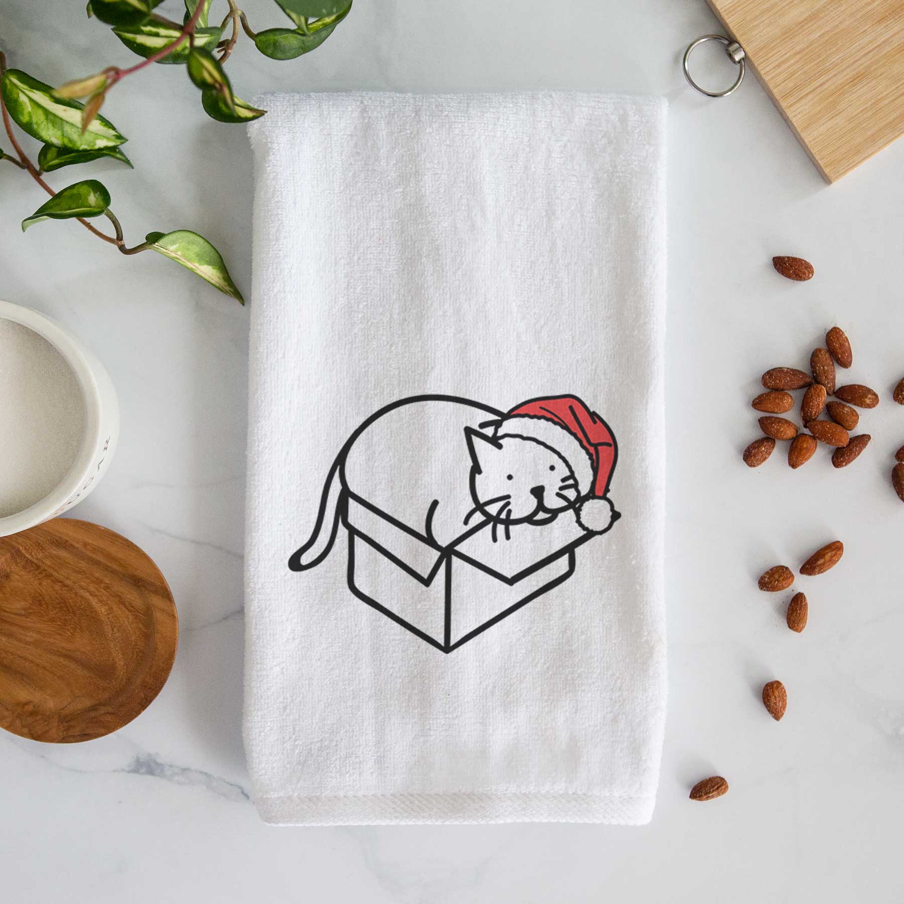 Jolly Cat in a Box - Charlie - Decorative Hand Towel