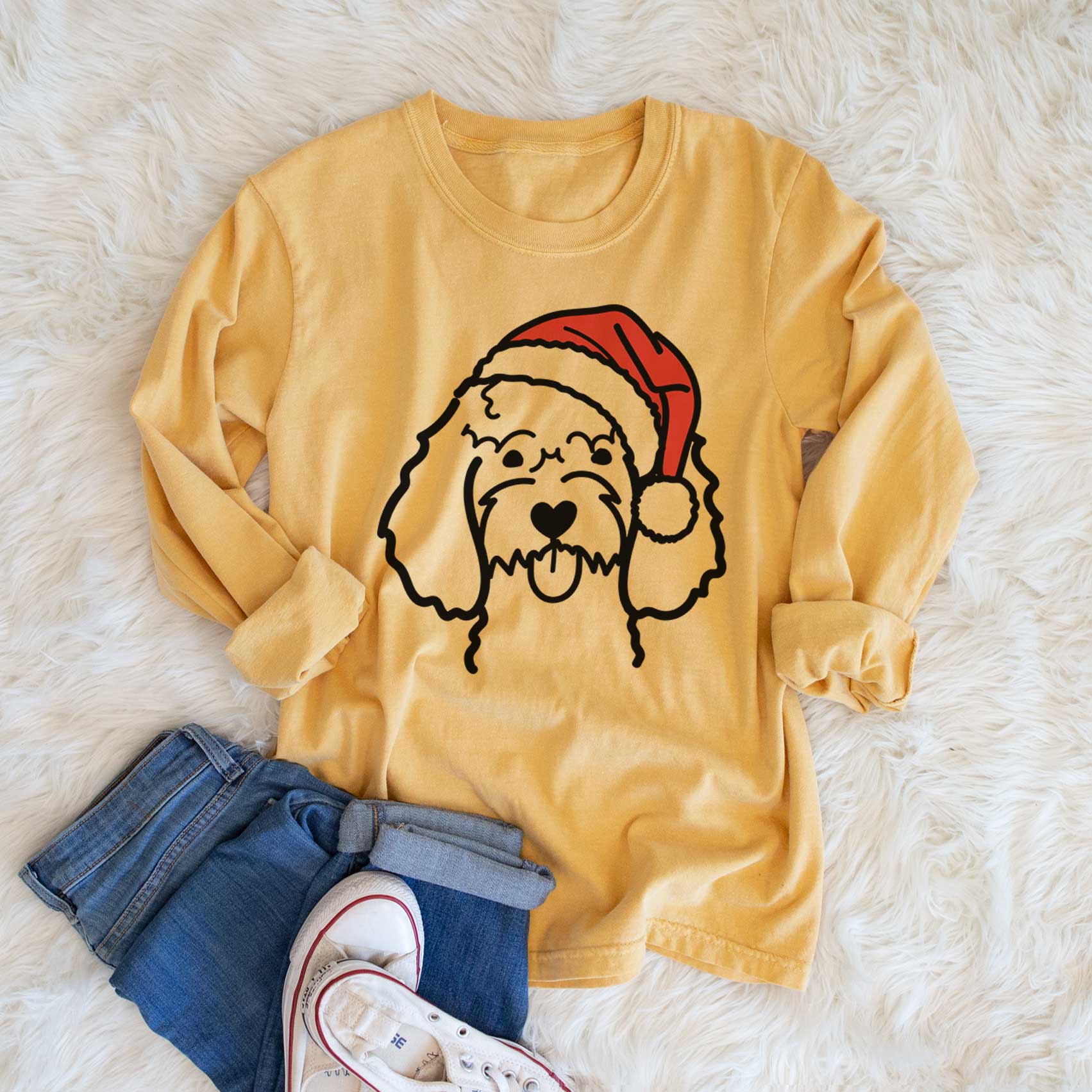 Jolly Cockapoo - Heavyweight 100% Cotton Long Sleeve