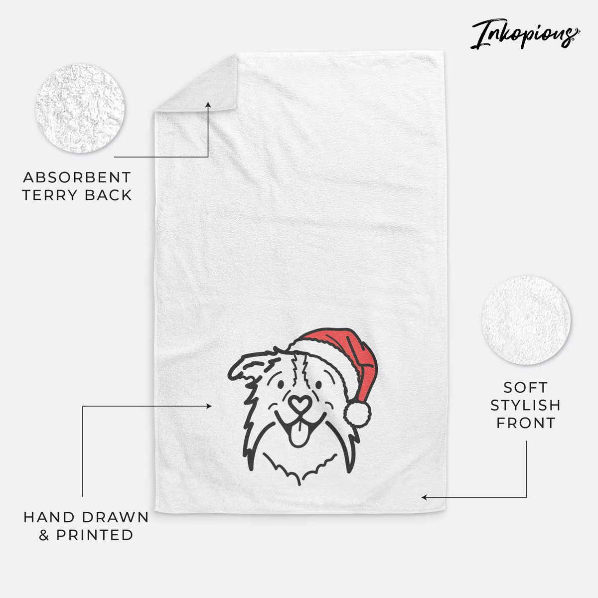 Jolly Border Collie - Cricket - Decorative Hand Towel